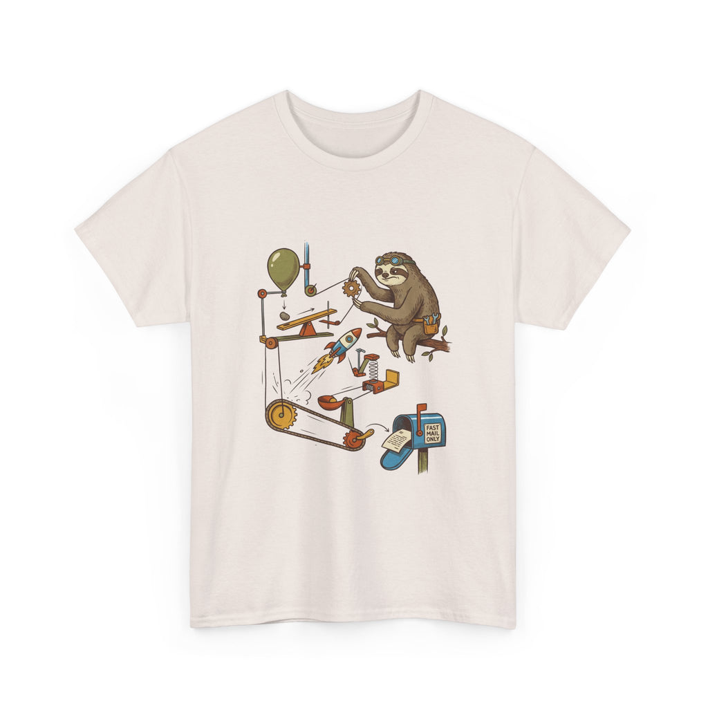 T-Shirt — Sloth Rube Goldberg Machine Graphic Tee