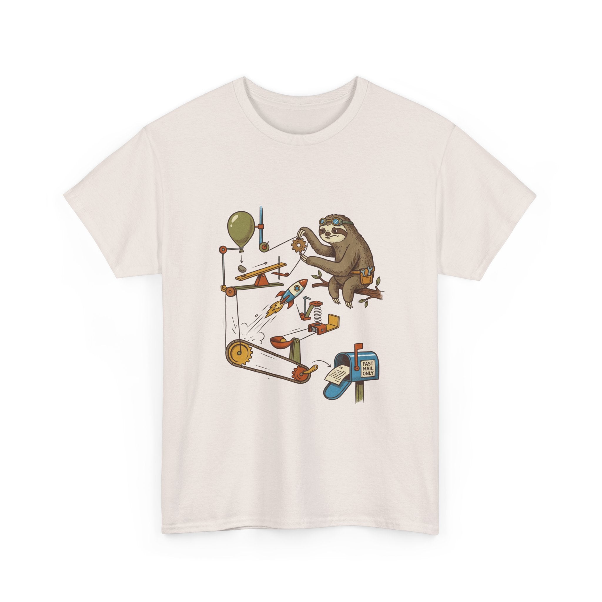 T-Shirt — Sloth Rube Goldberg Machine Graphic Tee