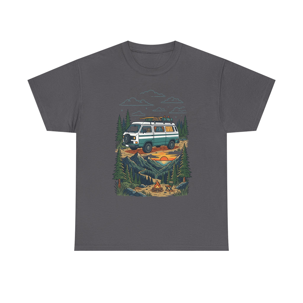 Camper Van Adventure Tee — Retro Van Camping Graphic T-Shirt