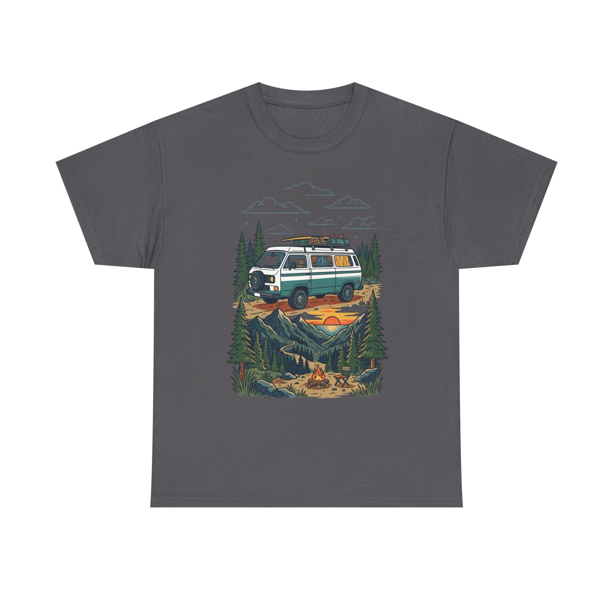 Camper Van Adventure Tee — Retro Van Camping Graphic T-Shirt