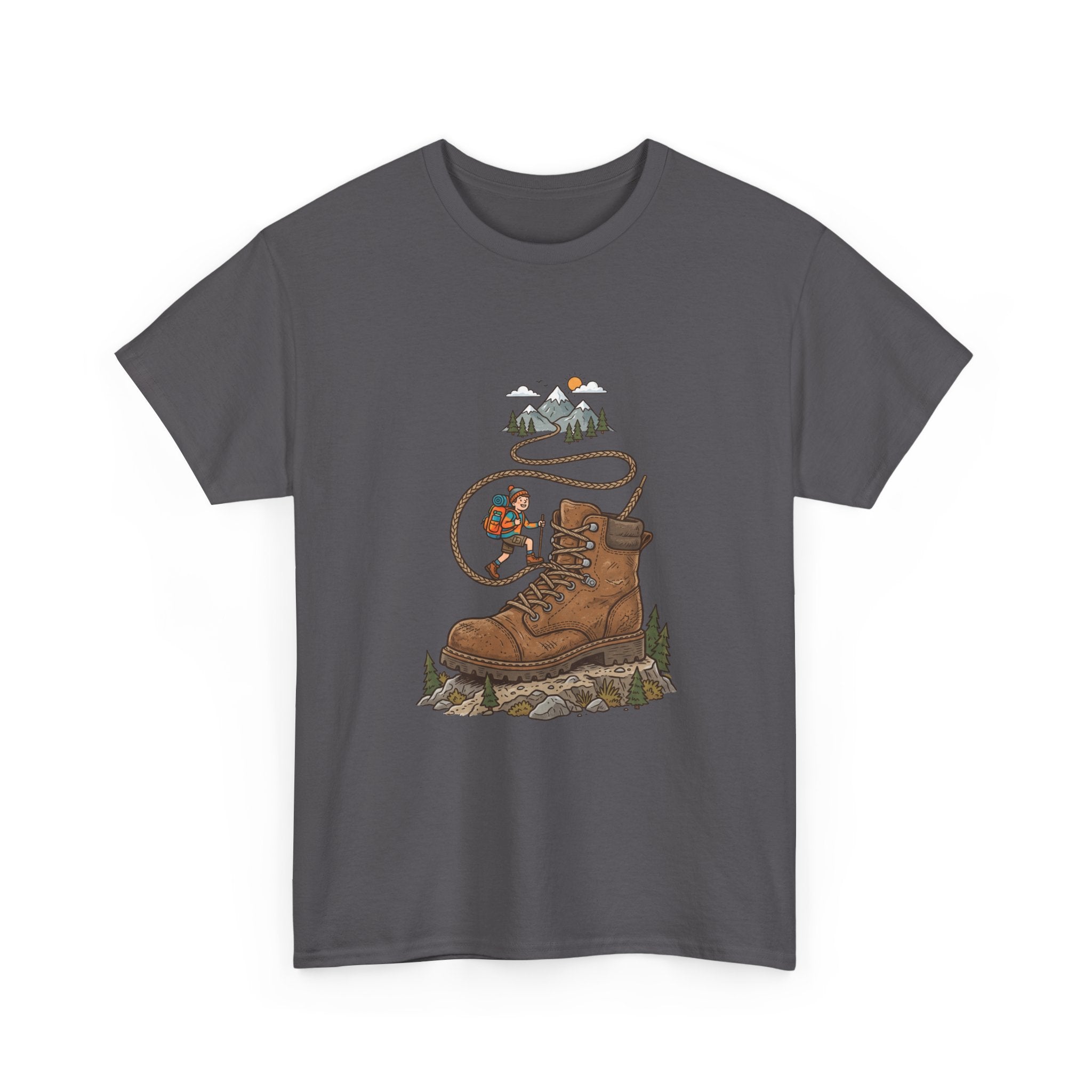 Hiking Boot Adventure Graphic Tee — Outdoor Trail Camper Shirt