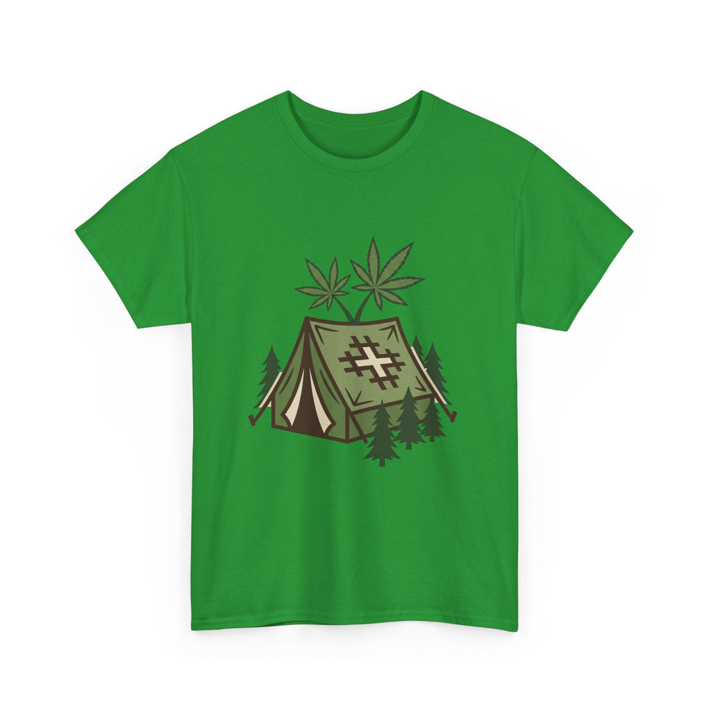 Camping Tent Cannabis T-Shirt – Weed Outdoor Adventure Graphic Tee