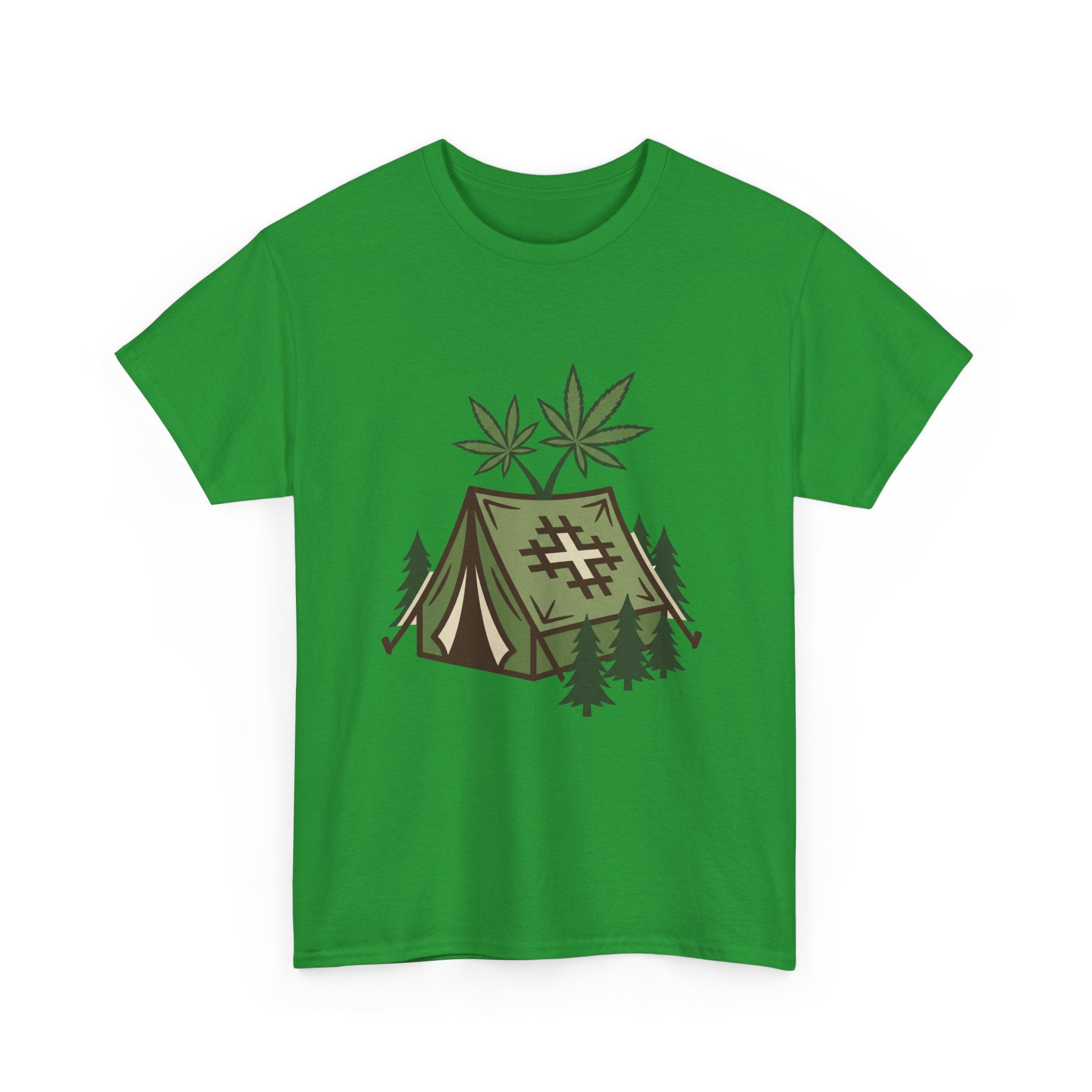 Camping Tent Cannabis T-Shirt – Weed Outdoor Adventure Graphic Tee