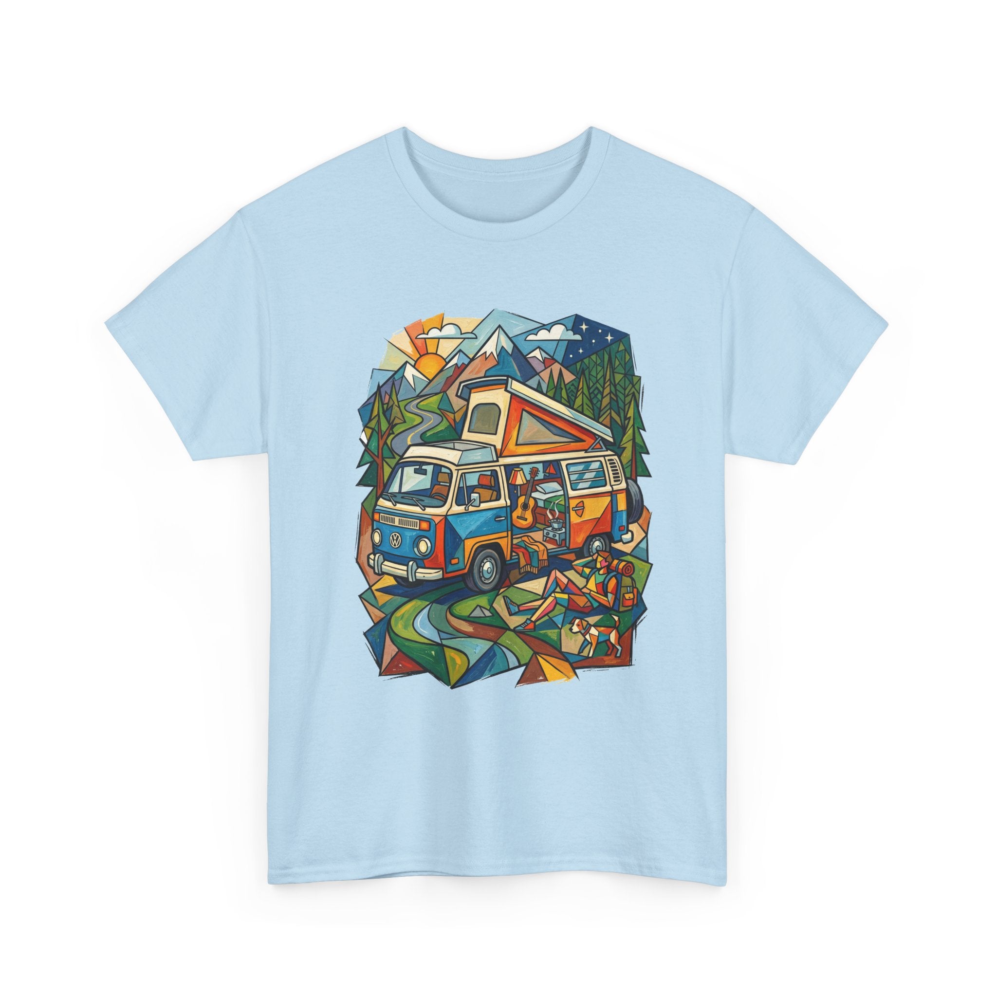 Van Life Camper Van T-Shirt – Retro Mountain Adventure Tee