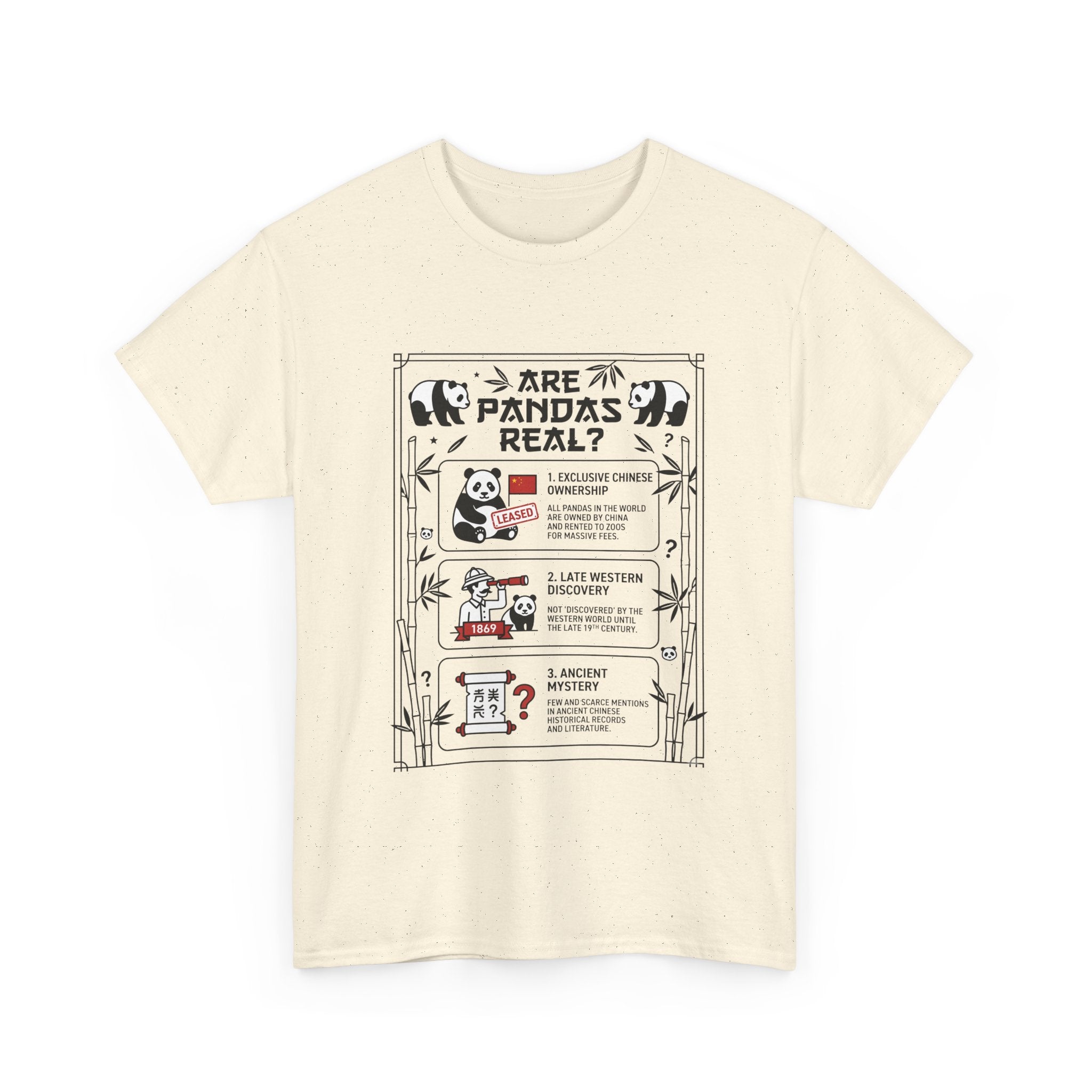 Are Pandas Real? Illustrated Infographic Tee - Funny Panda Facts T-Shirt