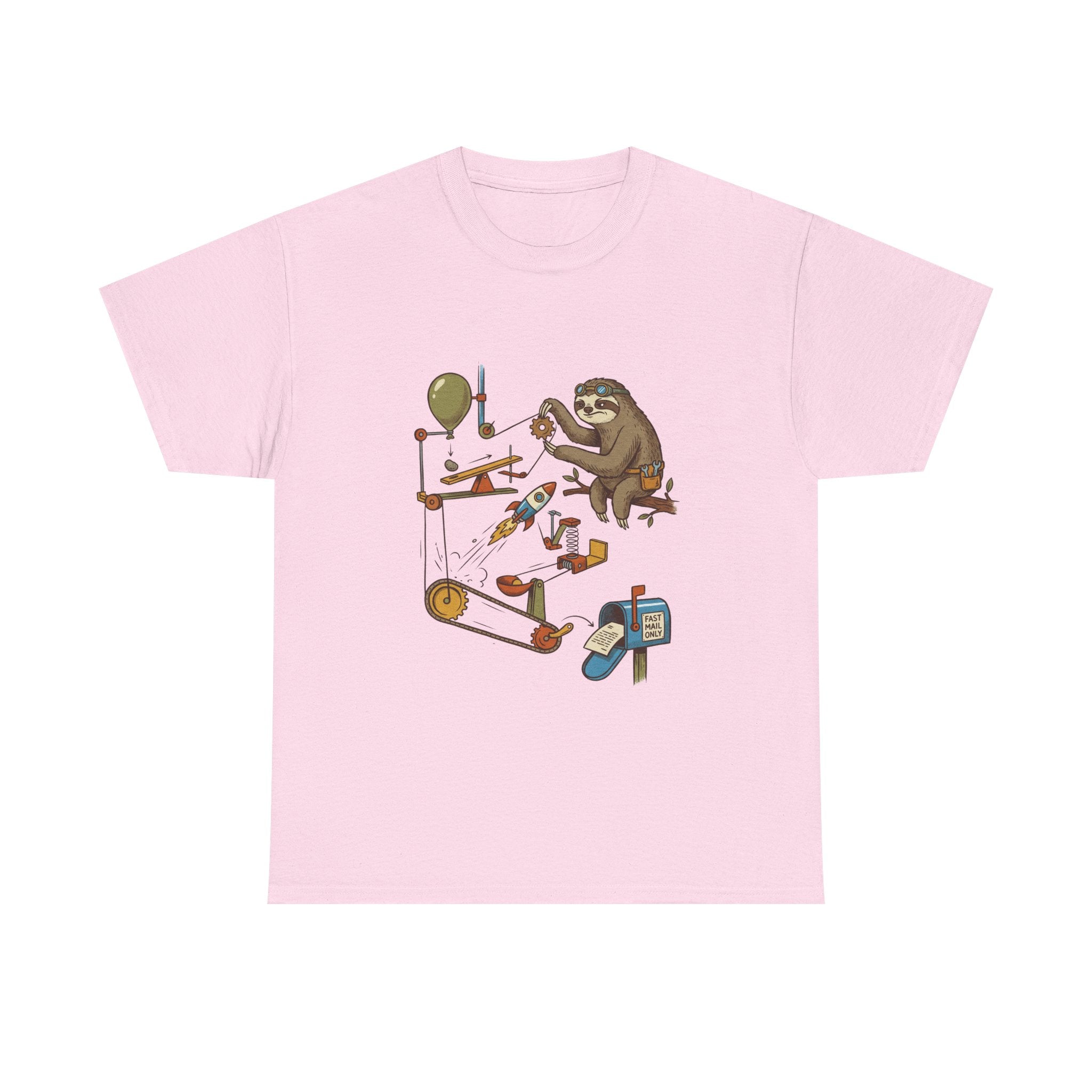 T-Shirt — Sloth Rube Goldberg Machine Graphic Tee