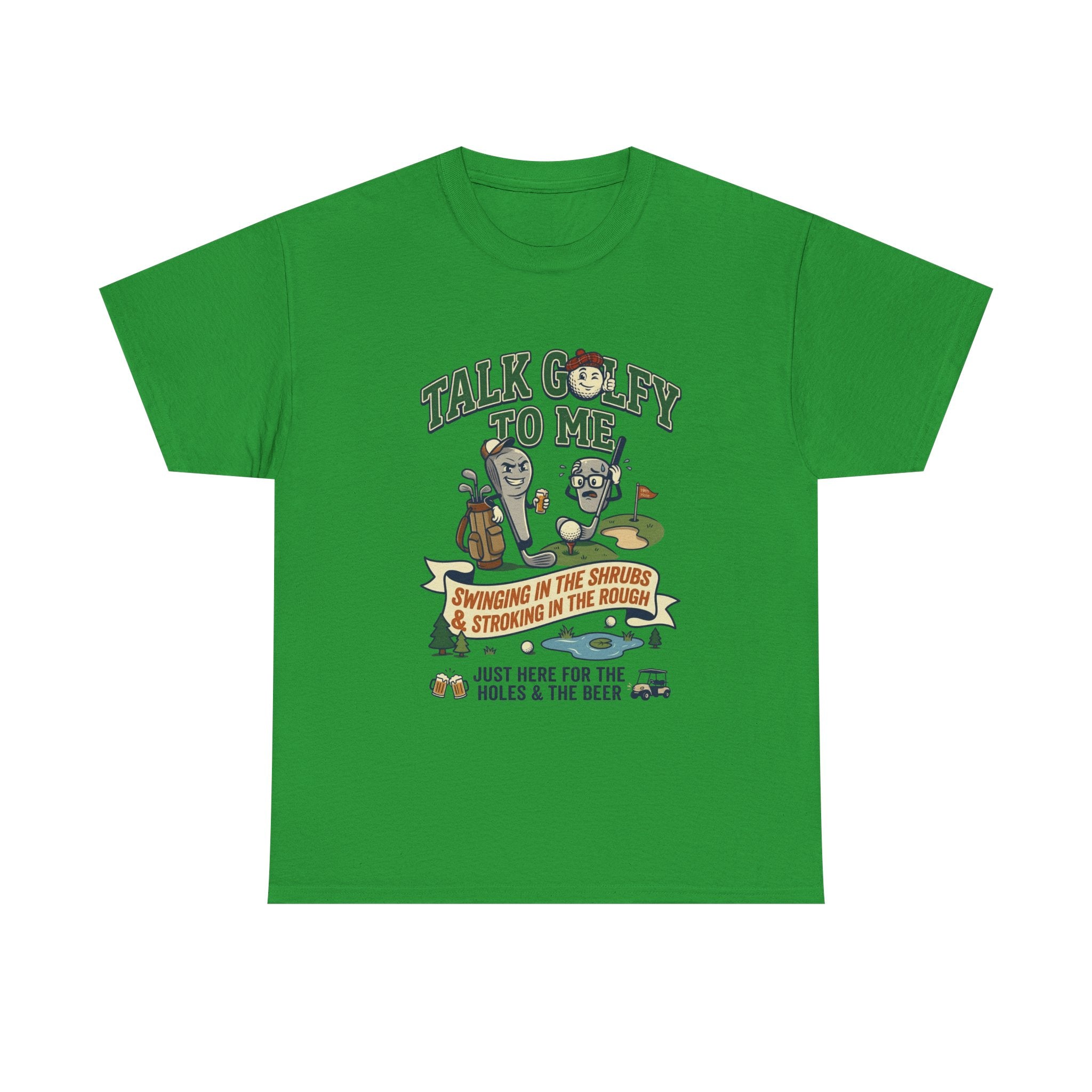 Golf T-Shirt - "Talk Golfy To Me" Funny Golfers Tee (Holes, Beer & Swinging in the Rough)