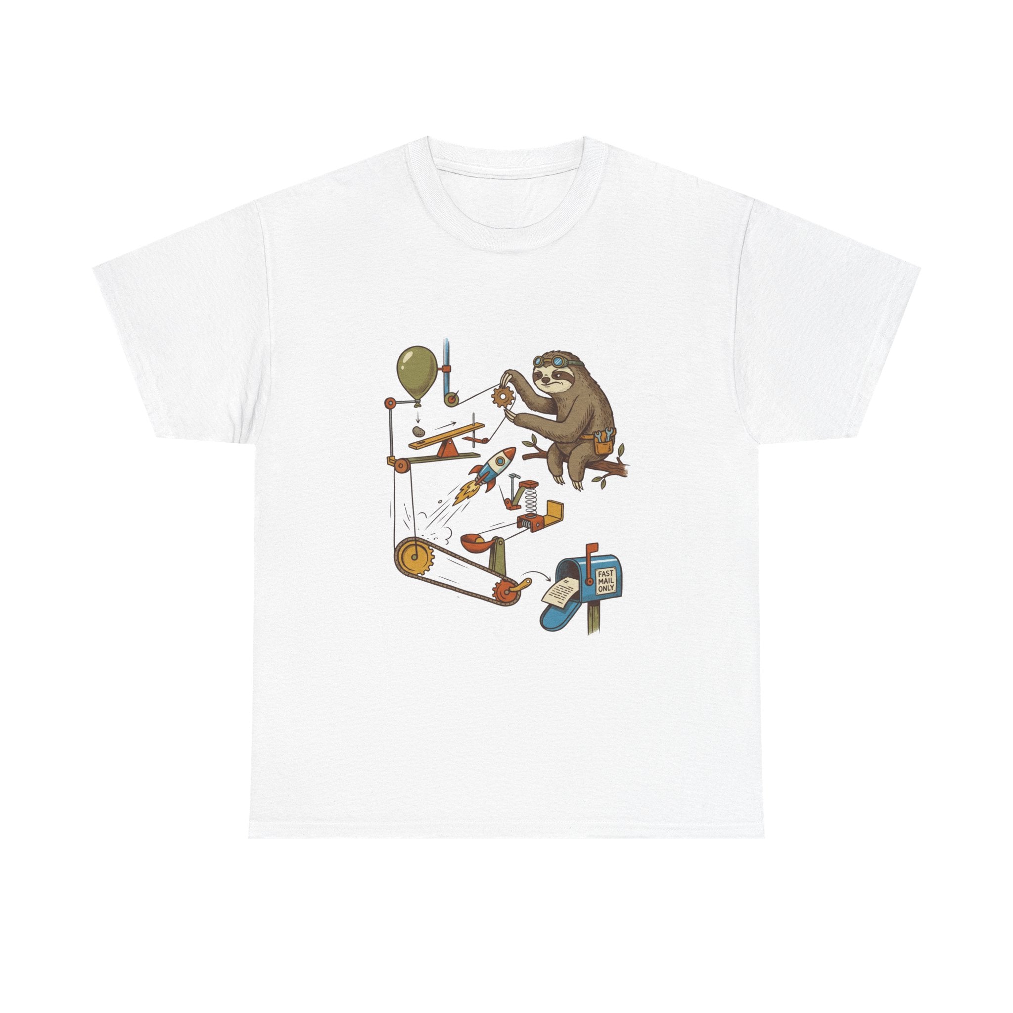 T-Shirt — Sloth Rube Goldberg Machine Graphic Tee