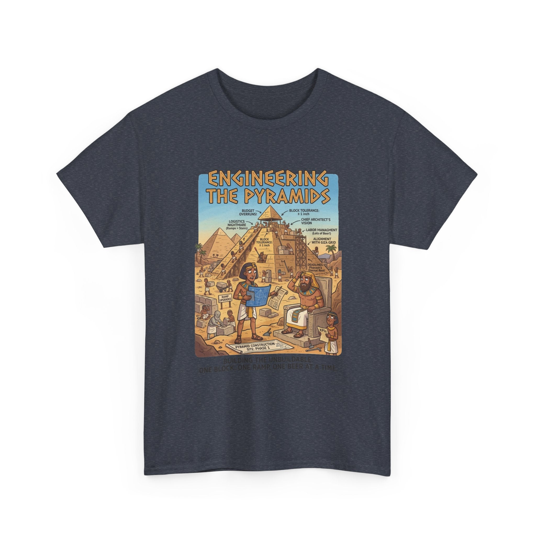 T-Shirt — "Engineering the Pyramids" Vintage Egypt Graphic Tee