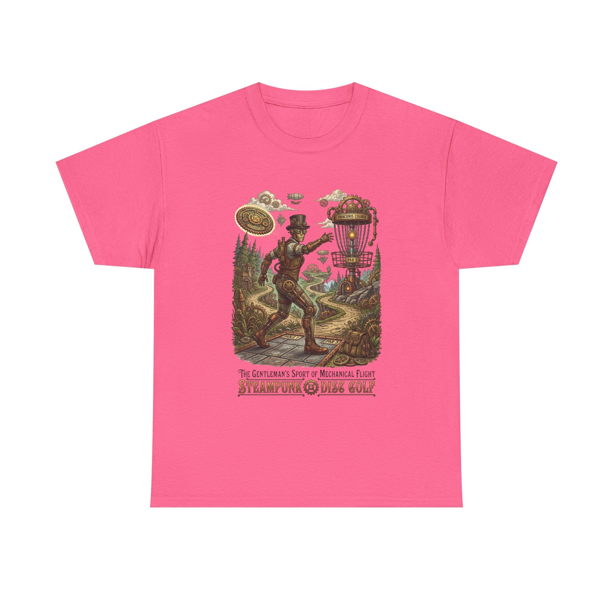 Steampunk Disc Golf T‑Shirt — Vintage Aeronautic Course Graphic Tee