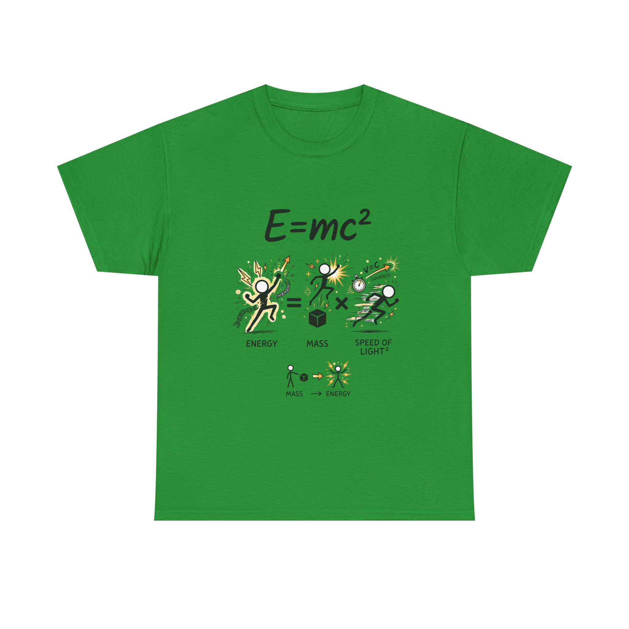 E=mc Illustrated Science T-Shirt — Funny Energy Mass Speed of Light Tee