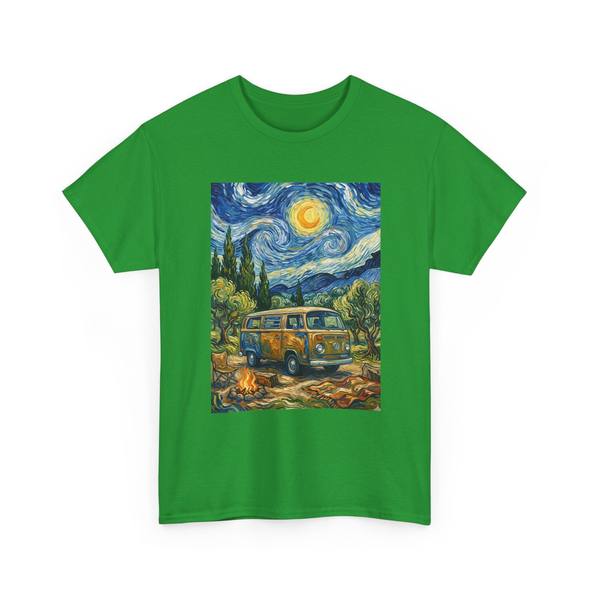 Van Gogh Night Van T-Shirt — Vintage Camper Starry Sky Tee