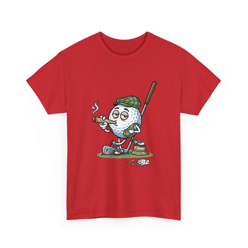 Golf Ball Cartoon T-Shirt — Weed Smoking Golfer Vintage Style Tee