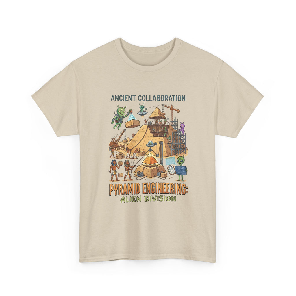 Pyramid Engineering Tee — "Ancient Collaboration" Alien Division Graphic Shirt