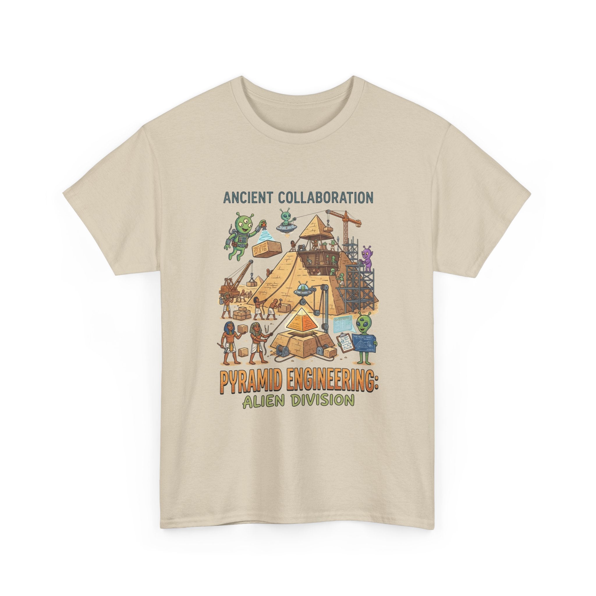 Pyramid Engineering Tee — "Ancient Collaboration" Alien Division Graphic Shirt