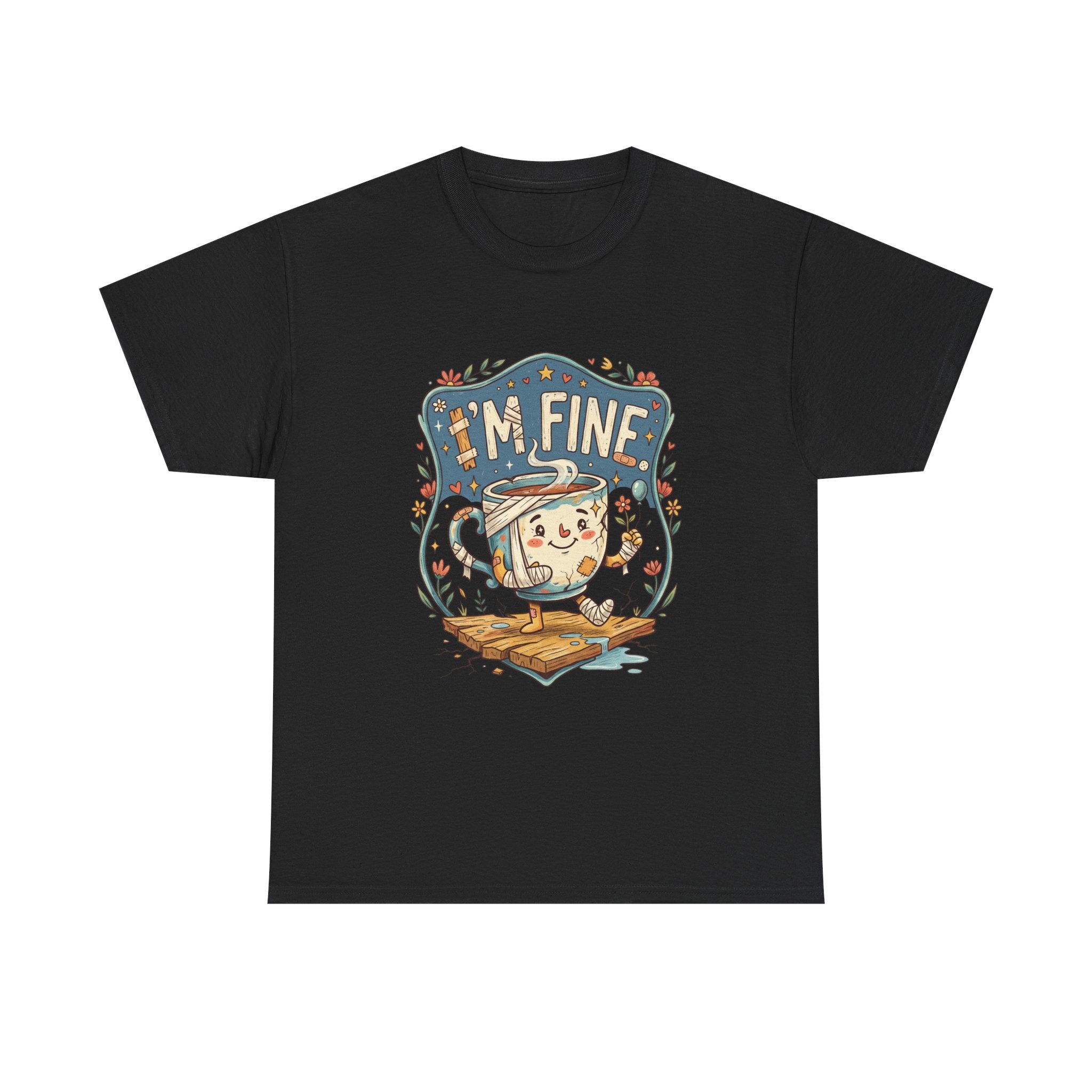 T-Shirt - 'I'm Fine' Cute Kettle Graphic Tee, Cozy Tea Lover Gift