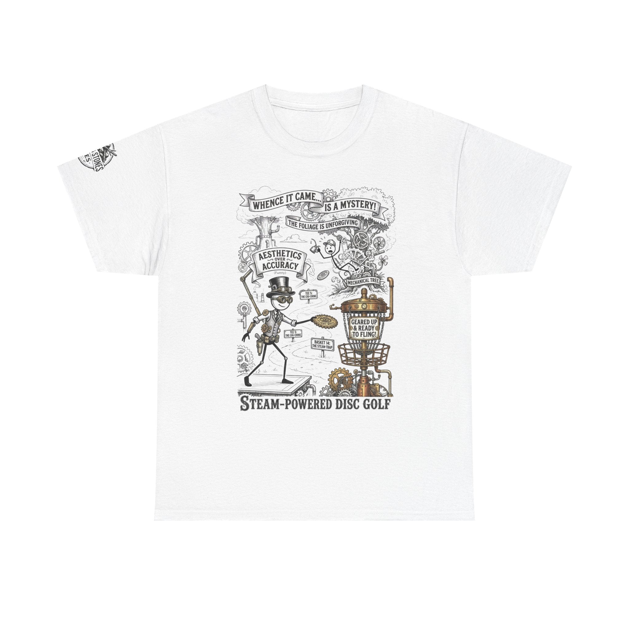 Steam-Powered Disc Golf T-Shirt | Steampunk Disc Golf Design