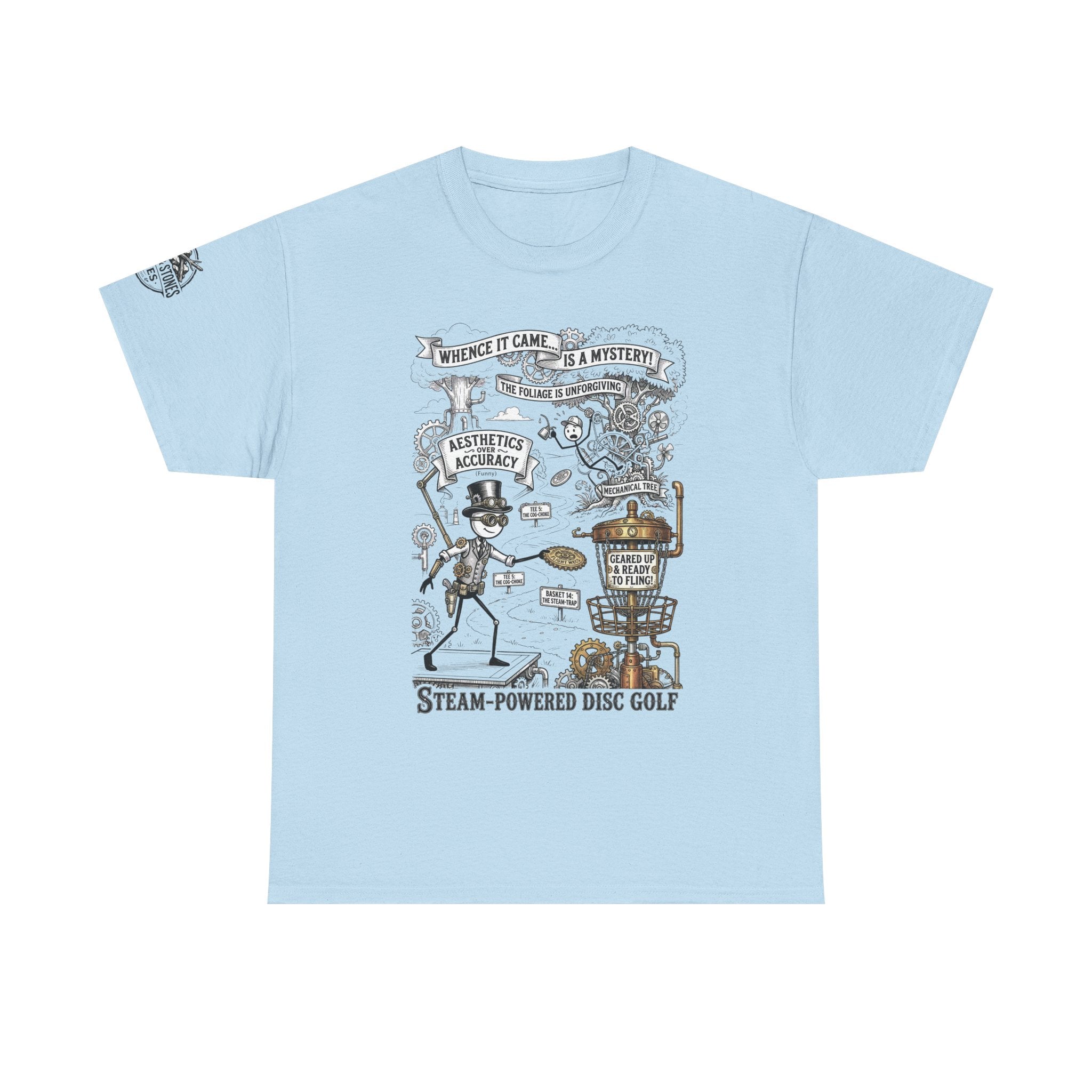 Steam-Powered Disc Golf T-Shirt | Steampunk Disc Golf Design