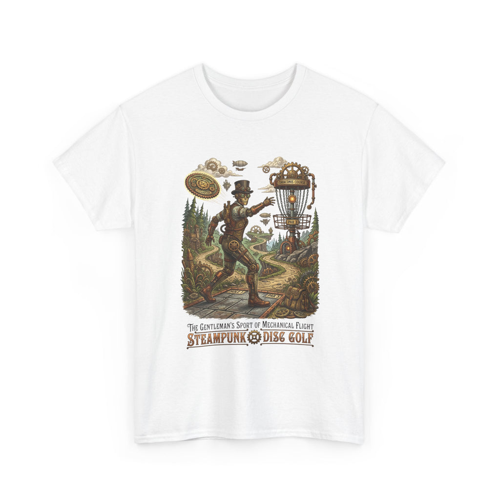 Steampunk Disc Golf T‑Shirt — Vintage Aeronautic Course Graphic Tee