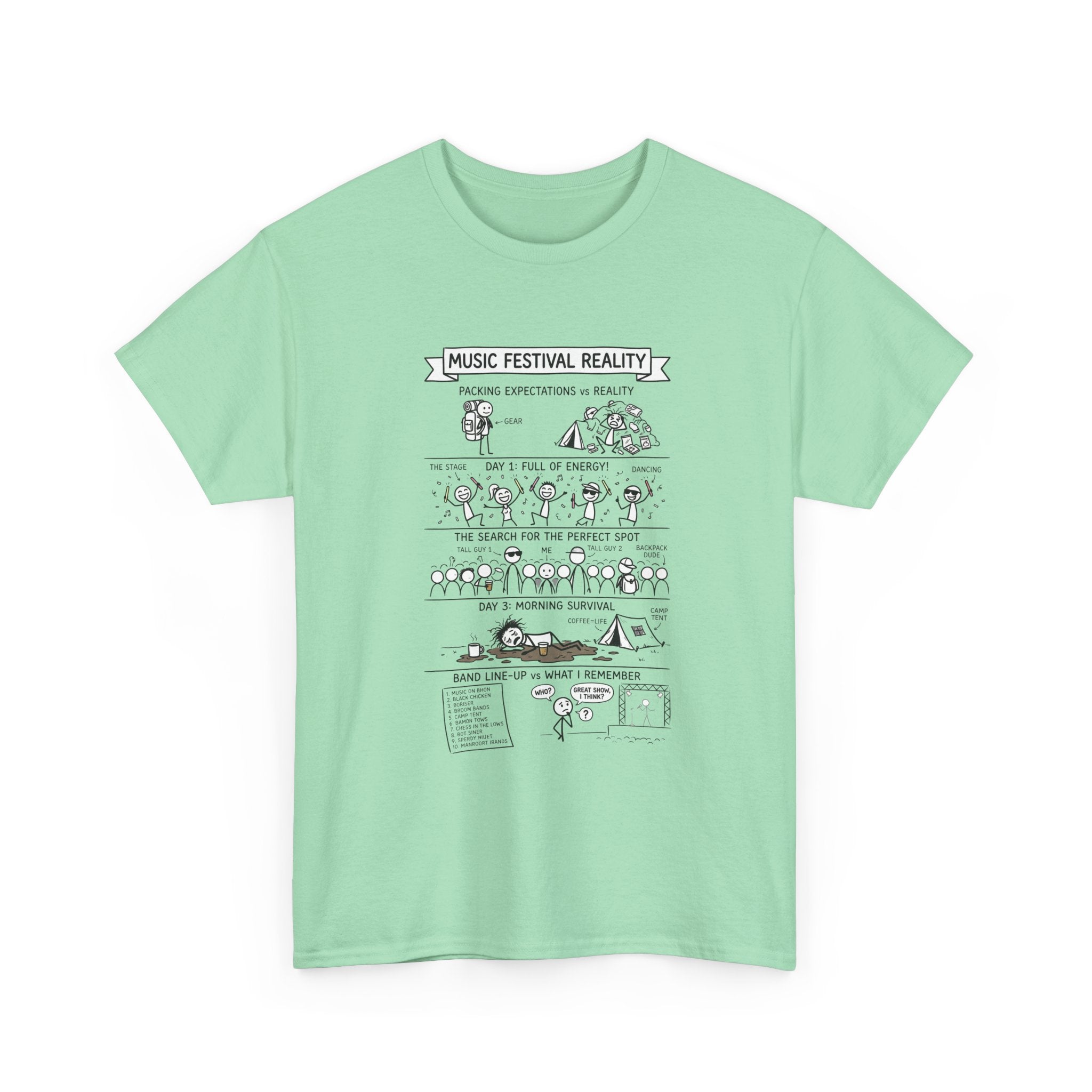 Music Festival Reality Tee – Funny Concert Comic Graphic T-Shirt