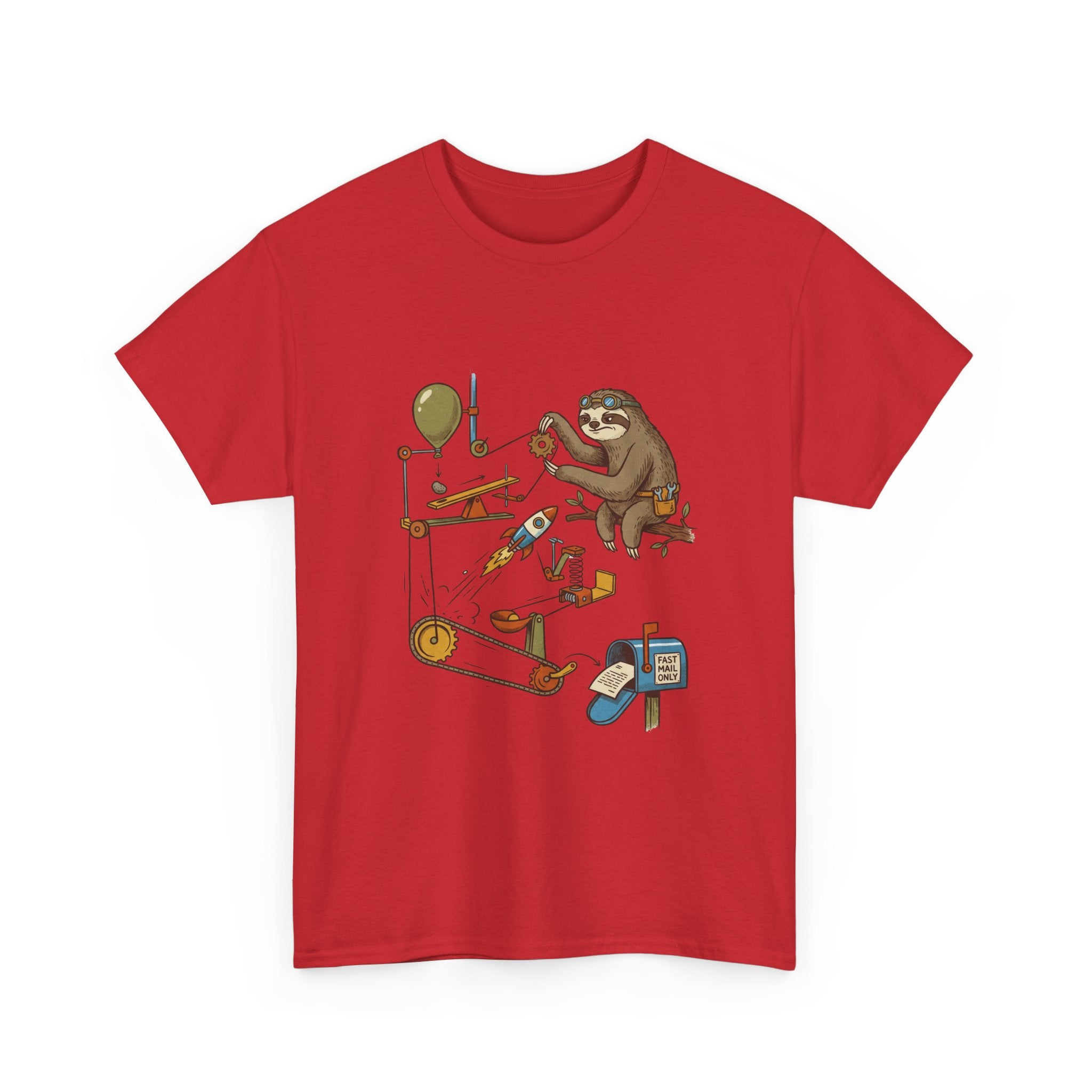 T-Shirt — Sloth Rube Goldberg Machine Graphic Tee