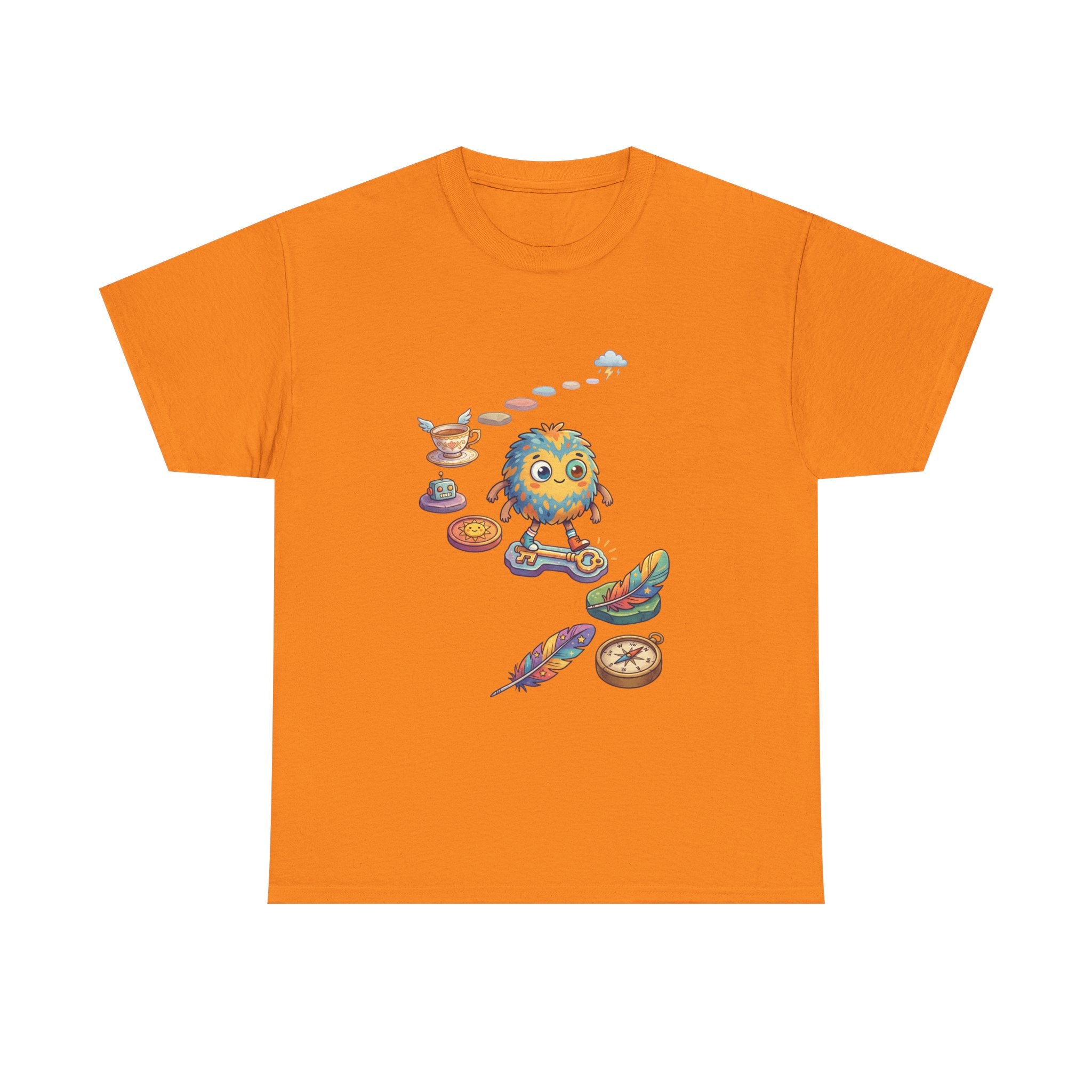 T-Shirt — Whimsical Cosmic Creature with Ritual Objects Graphic Tee