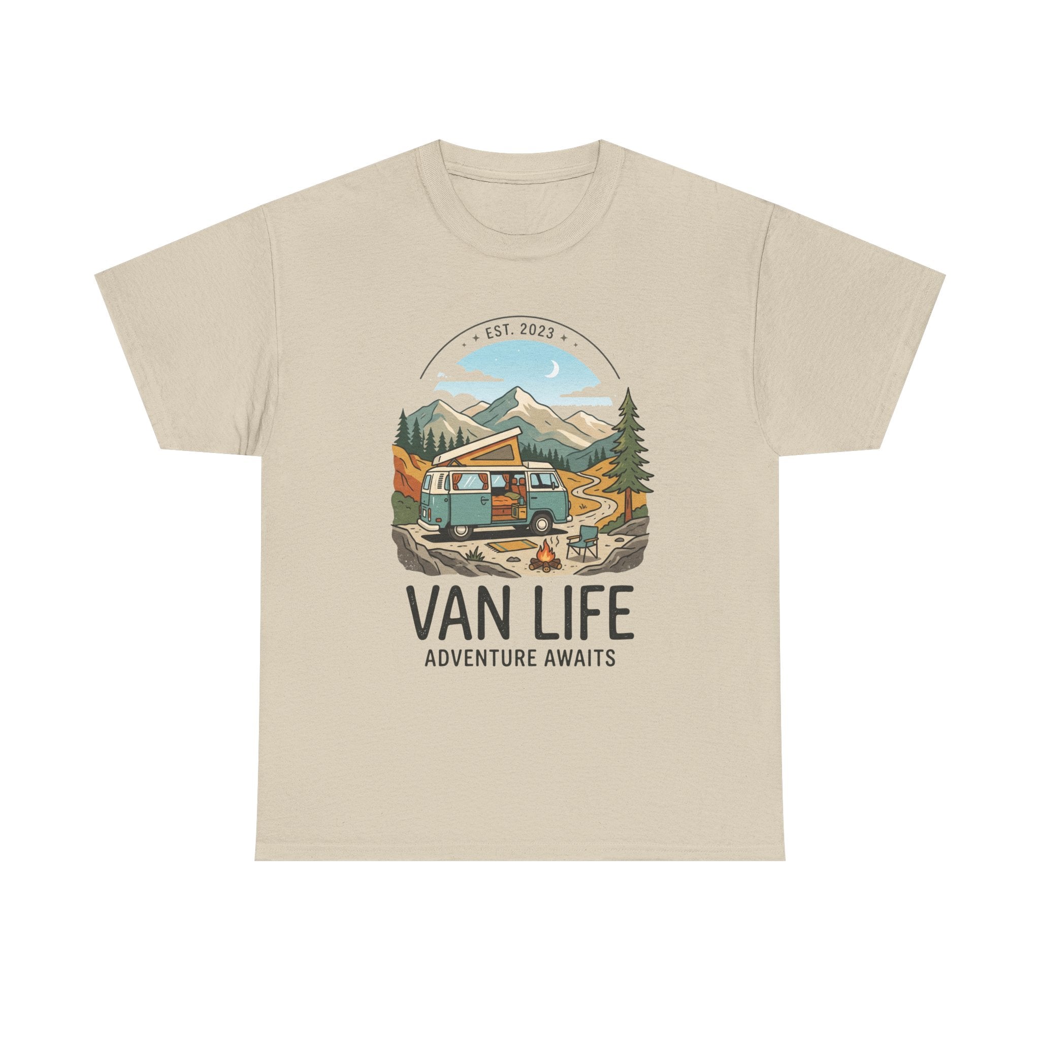 Van Life Adventure Awaits Unisex Heavy Cotton Tee