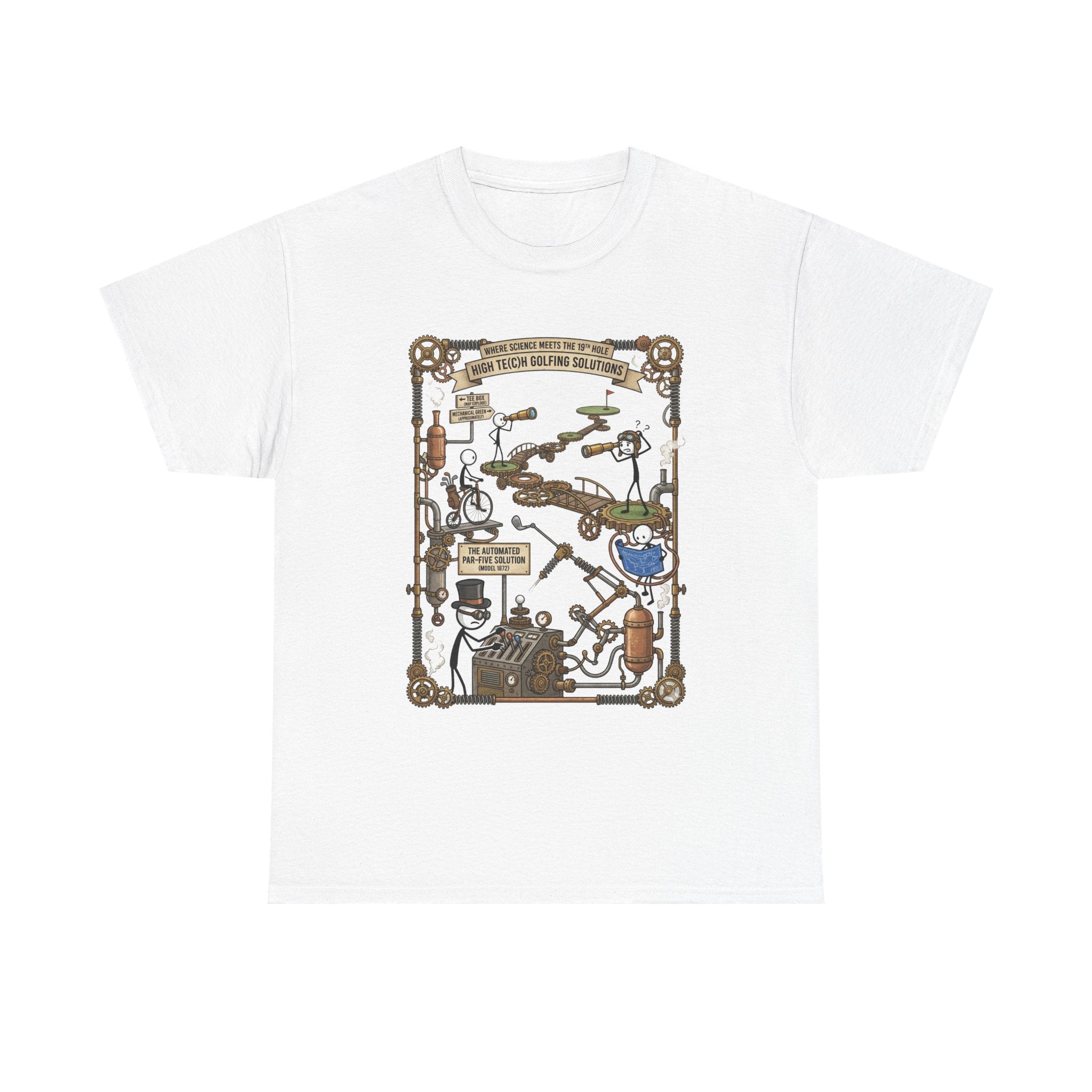 Steampunk Golf — ‘How To Make Par’ Vintage Contraption T-Shirt