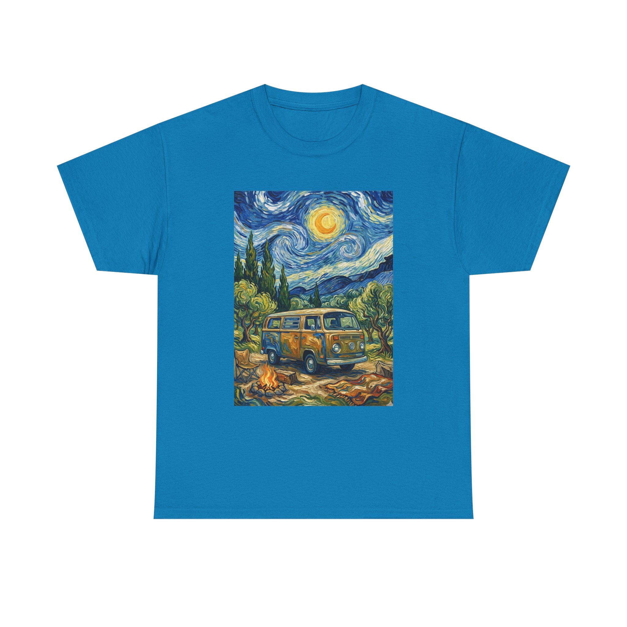 Van Gogh Night Van T-Shirt — Vintage Camper Starry Sky Tee