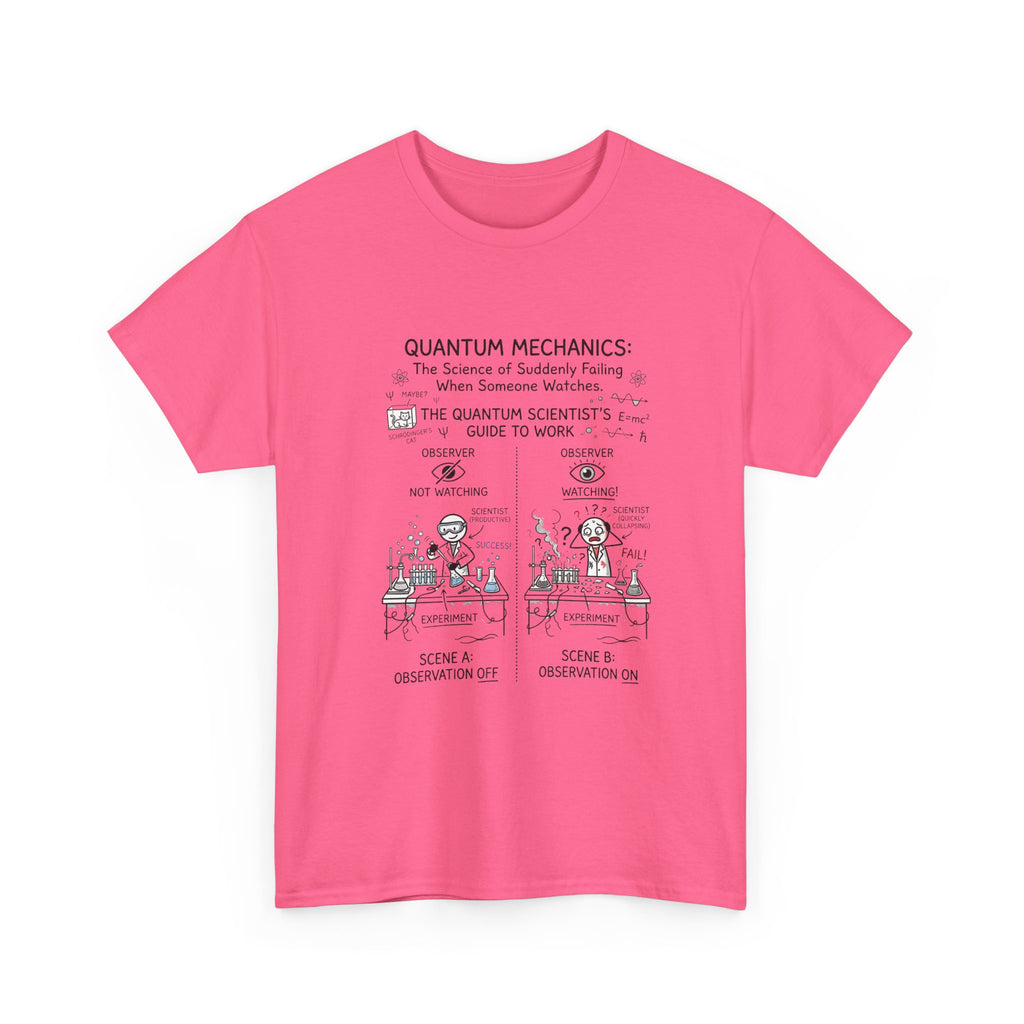 Quantum Mechanics Cartoon T‑Shirt — Funny Science Diagram Tee