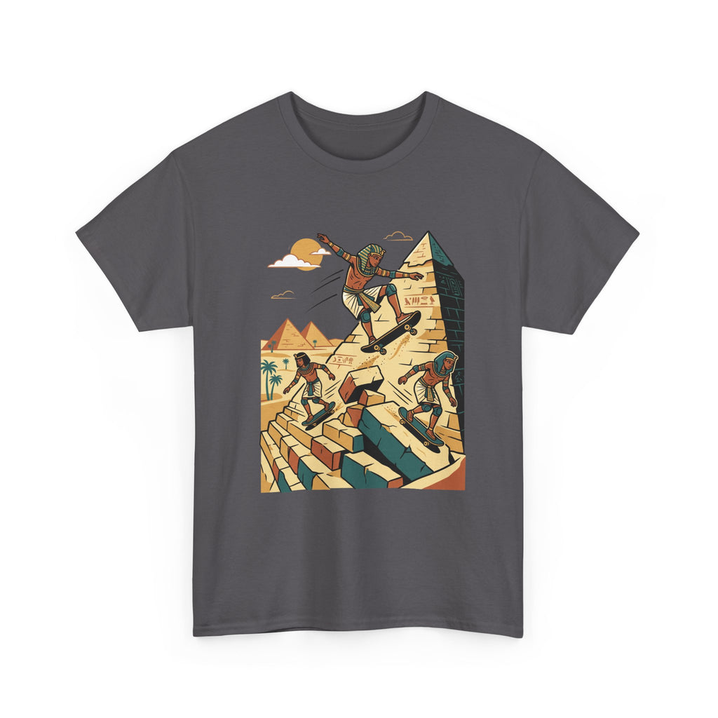 Egyptian Pyramid Skateboard T‑Shirt — Retro Skateboarding Pharaohs Graphic Tee