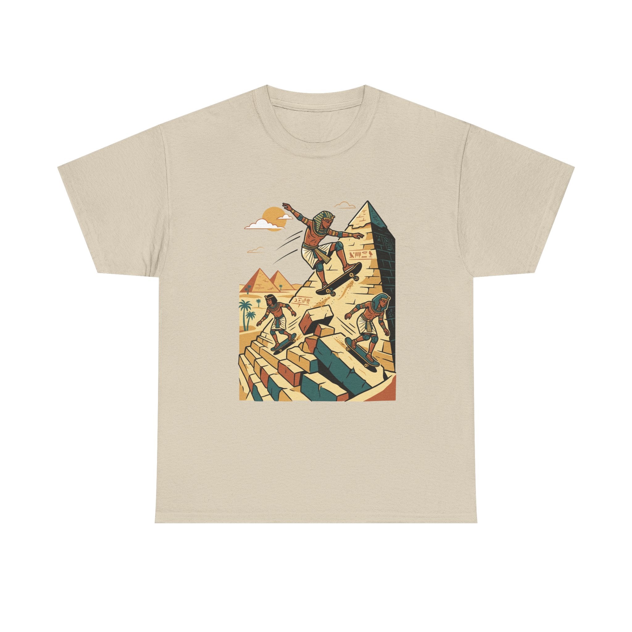 Pyramid Skateboarding Tee — Vintage Egyptian Skateboard Graphic T-Shirt