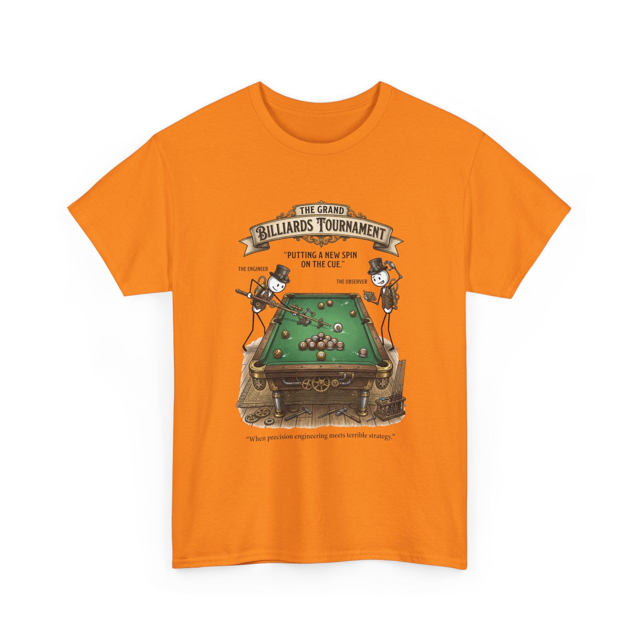 Billiards Tournament T-Shirt — Vintage Pool Table Graphic Tee