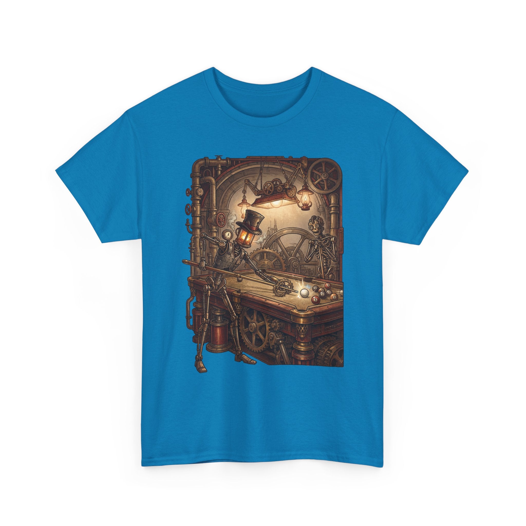 Steampunk Billiards T-Shirt – Vintage Pool Illustration