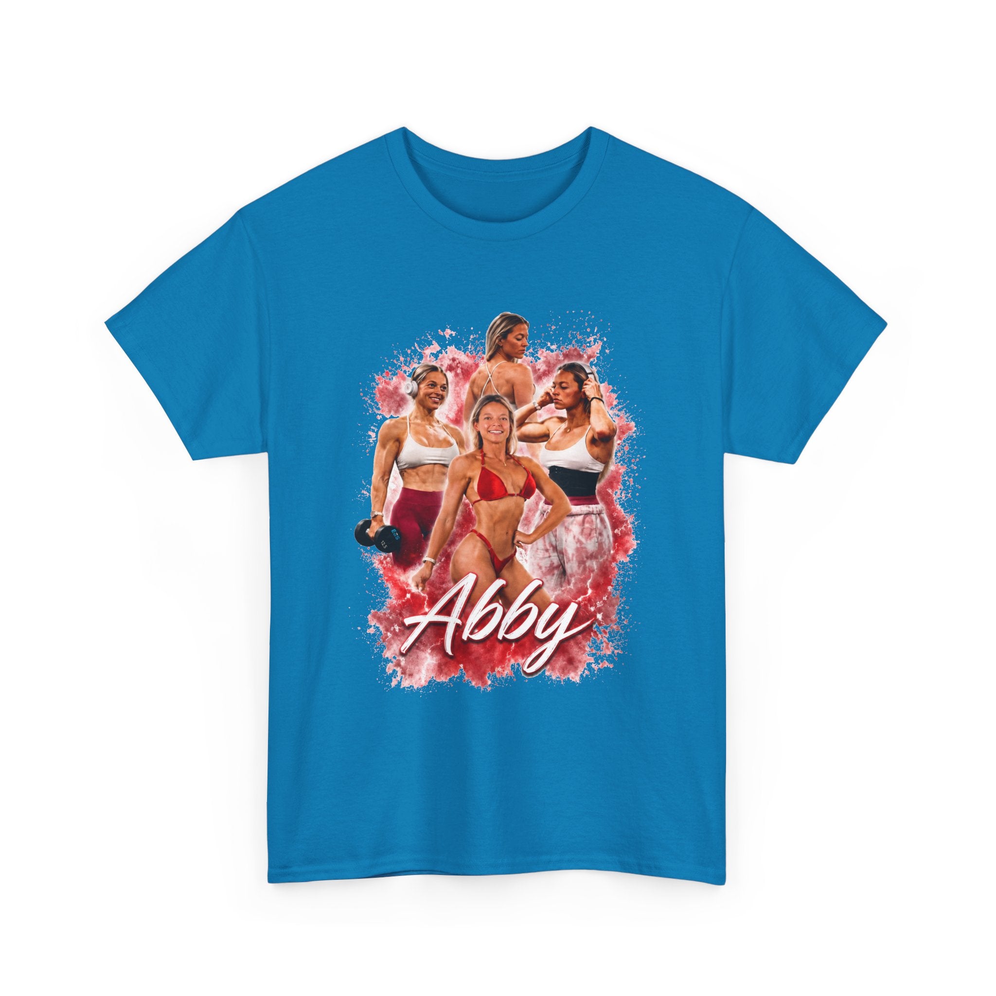 Abby Fitness Crew T-Shirt — Women's Workout Retro Photo Design
