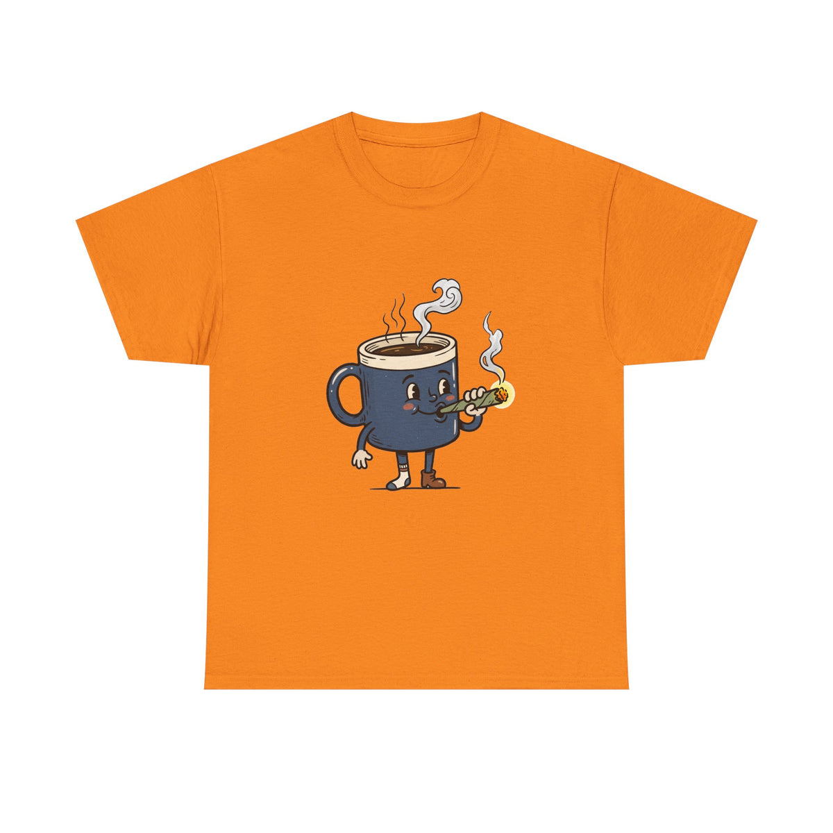 1 Coffee and a Joint Character Tee — Funny Smoking Joint Cartoon Shirt