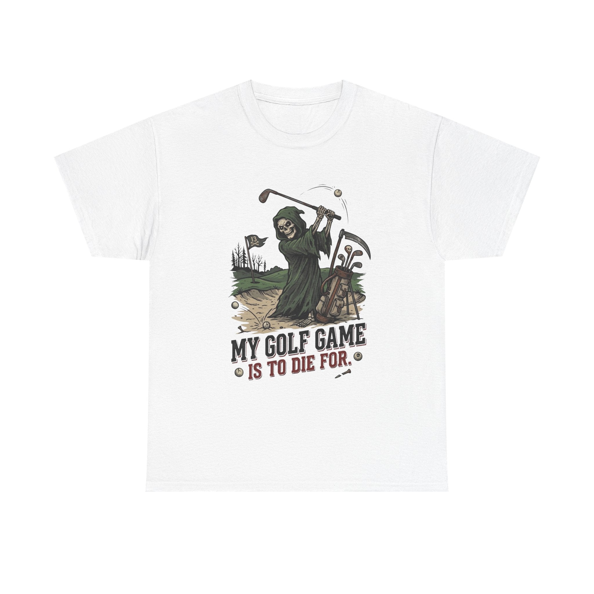 Golf Grim Reaper T-Shirt – “My Golf Game Is To Die For” Funny Golfers Tee