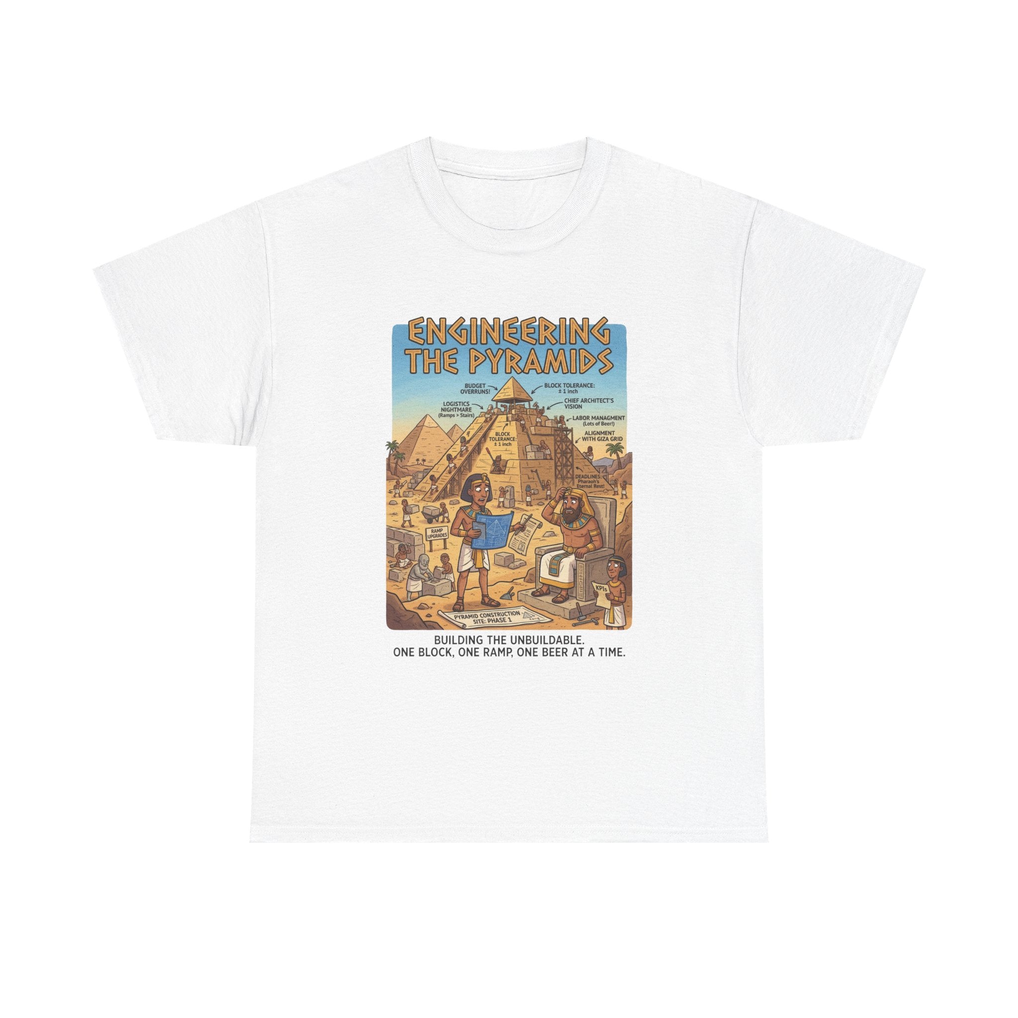 T-Shirt — "Engineering the Pyramids" Vintage Egypt Graphic Tee