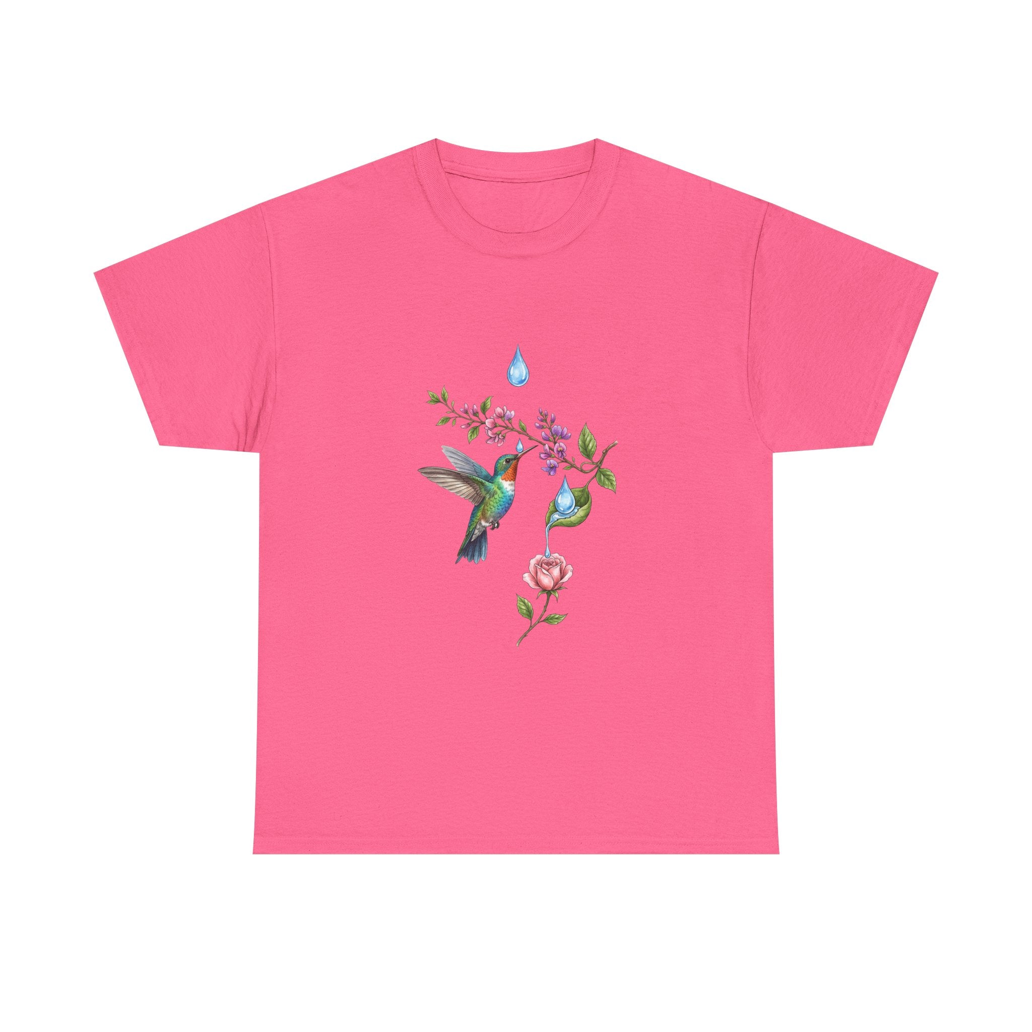 Hummingbird & Floral Tee — Watercolor Garden Shirt