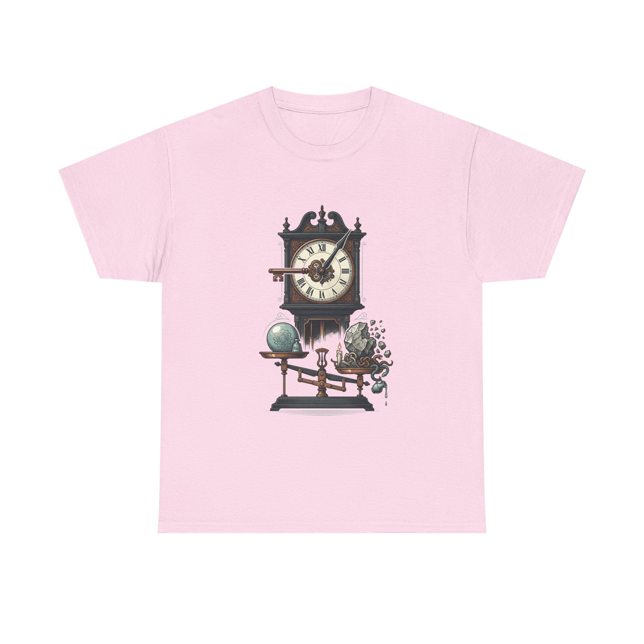 Vintage Clock & Globe Tee — Steampunk Timekeeper Graphic T-Shirt