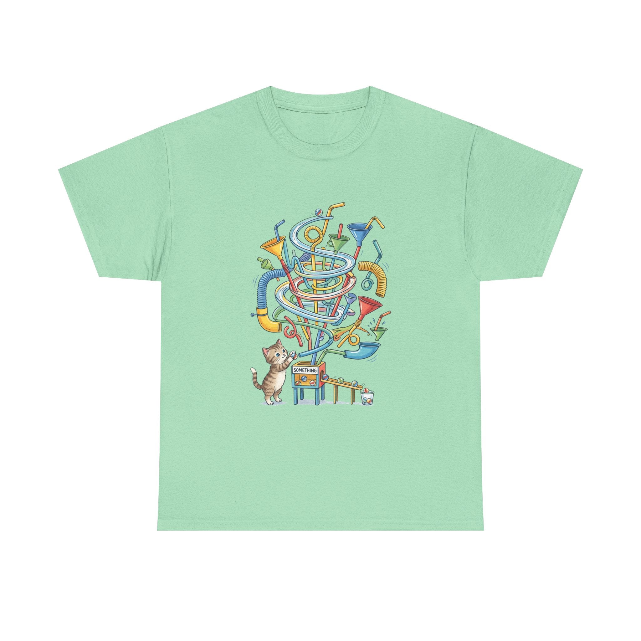 Music Cat T-Shirt — Whimsical Cat Playing Colorful Instruments Tee