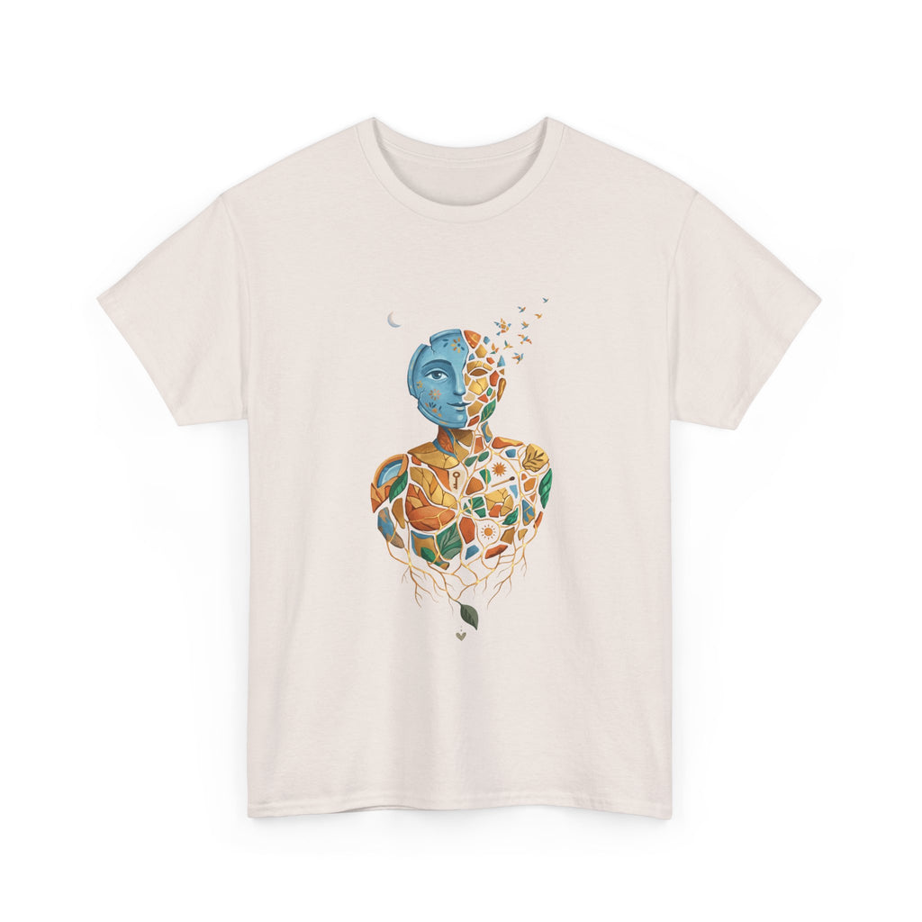 Abstract Mosaic Portrait T‑Shirt — Fragmented Face Art Tee