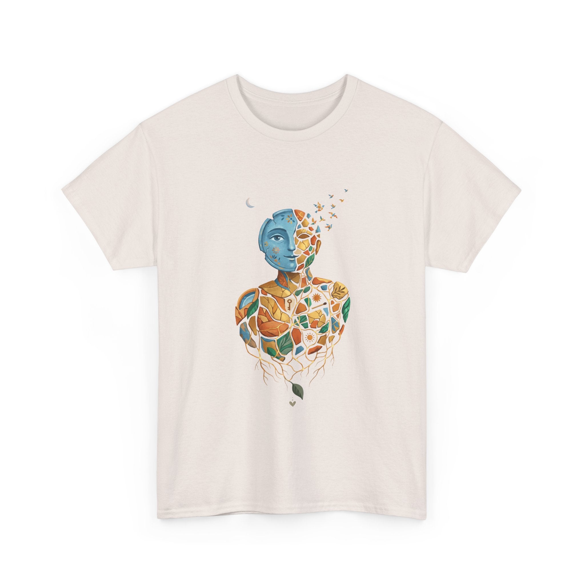Abstract Mosaic Portrait T‑Shirt — Fragmented Face Art Tee