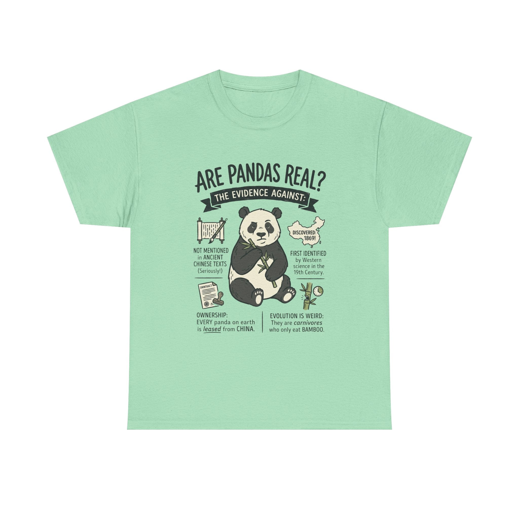 Are Pandas Real? Graphic Tee — Funny Panda Infographic T-Shirt
