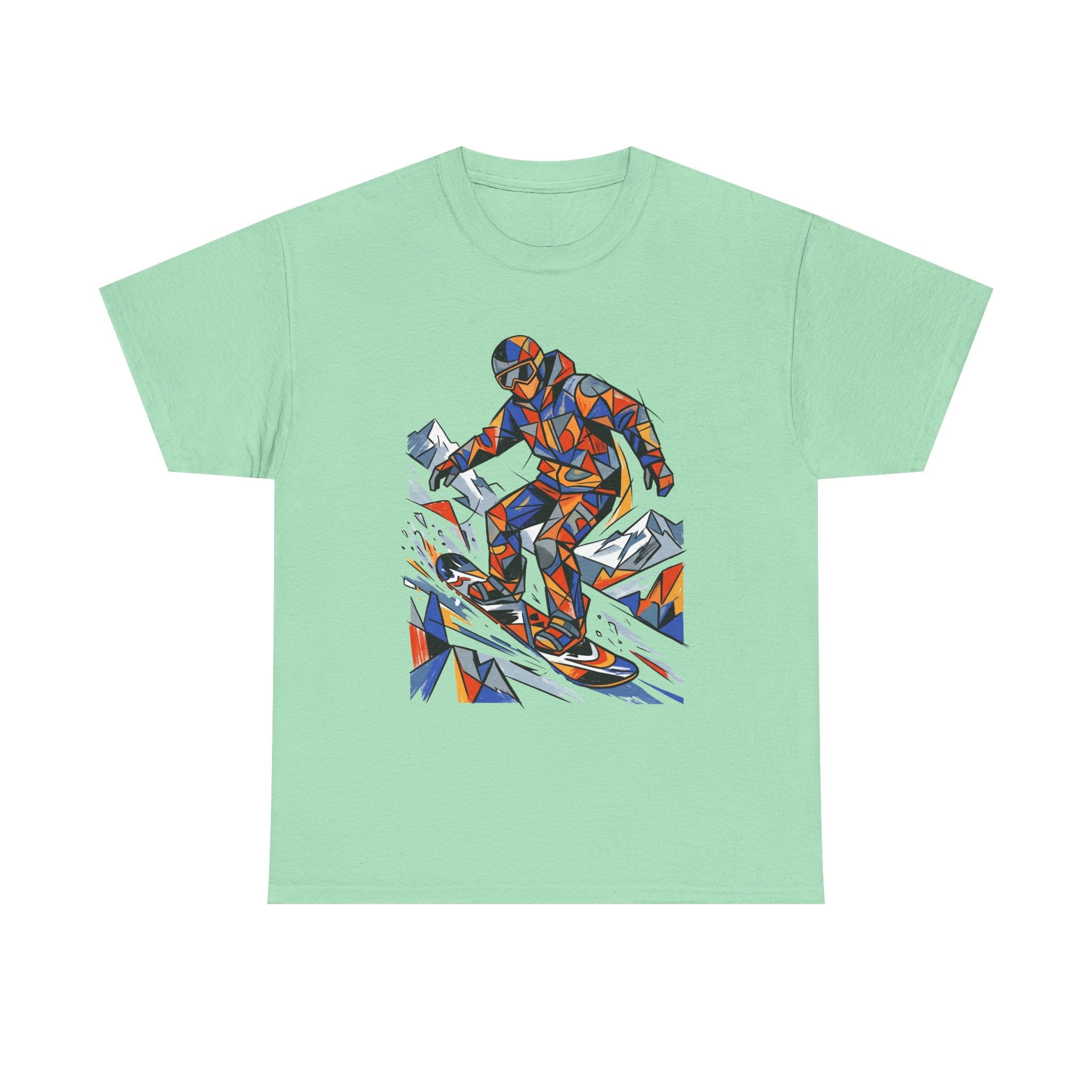 Snowboarder Geometric Art Tee
