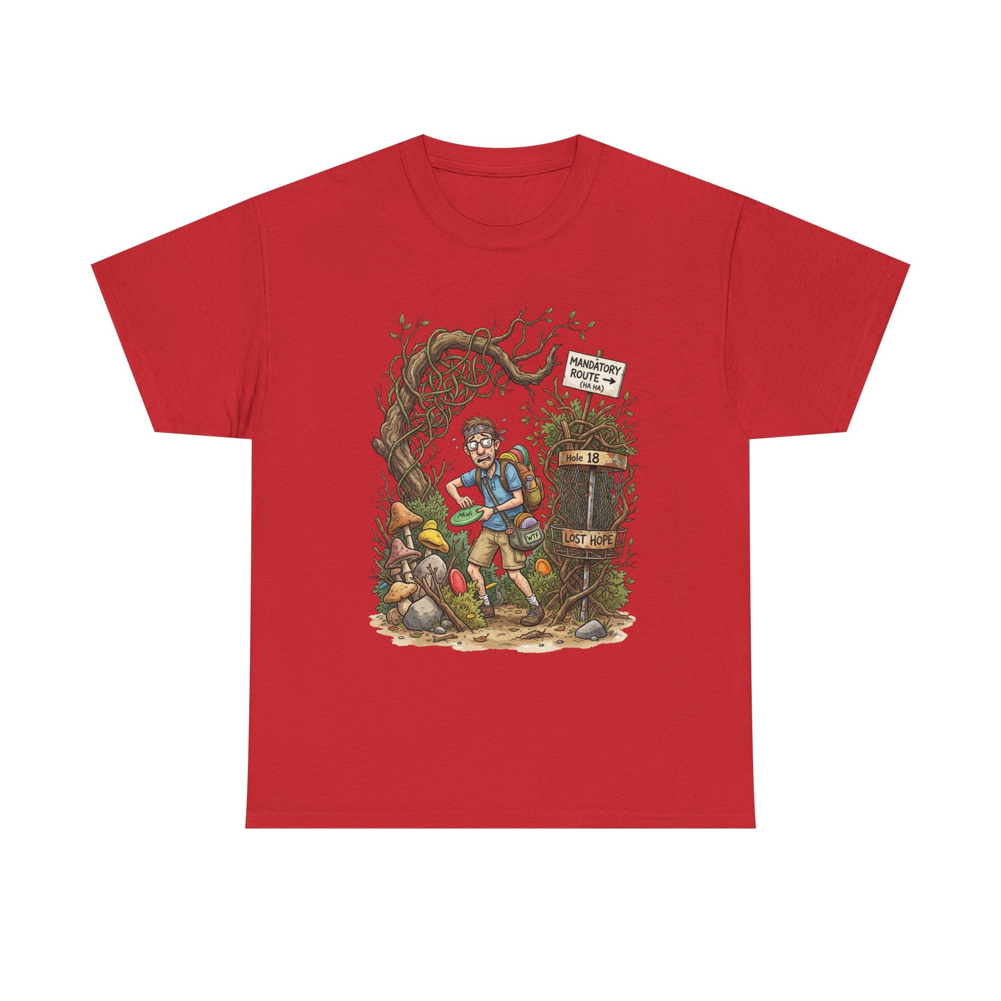 Disc Golf Graphic Tee — "Lost But Loving It" Outdoor Adventure T-Shirt