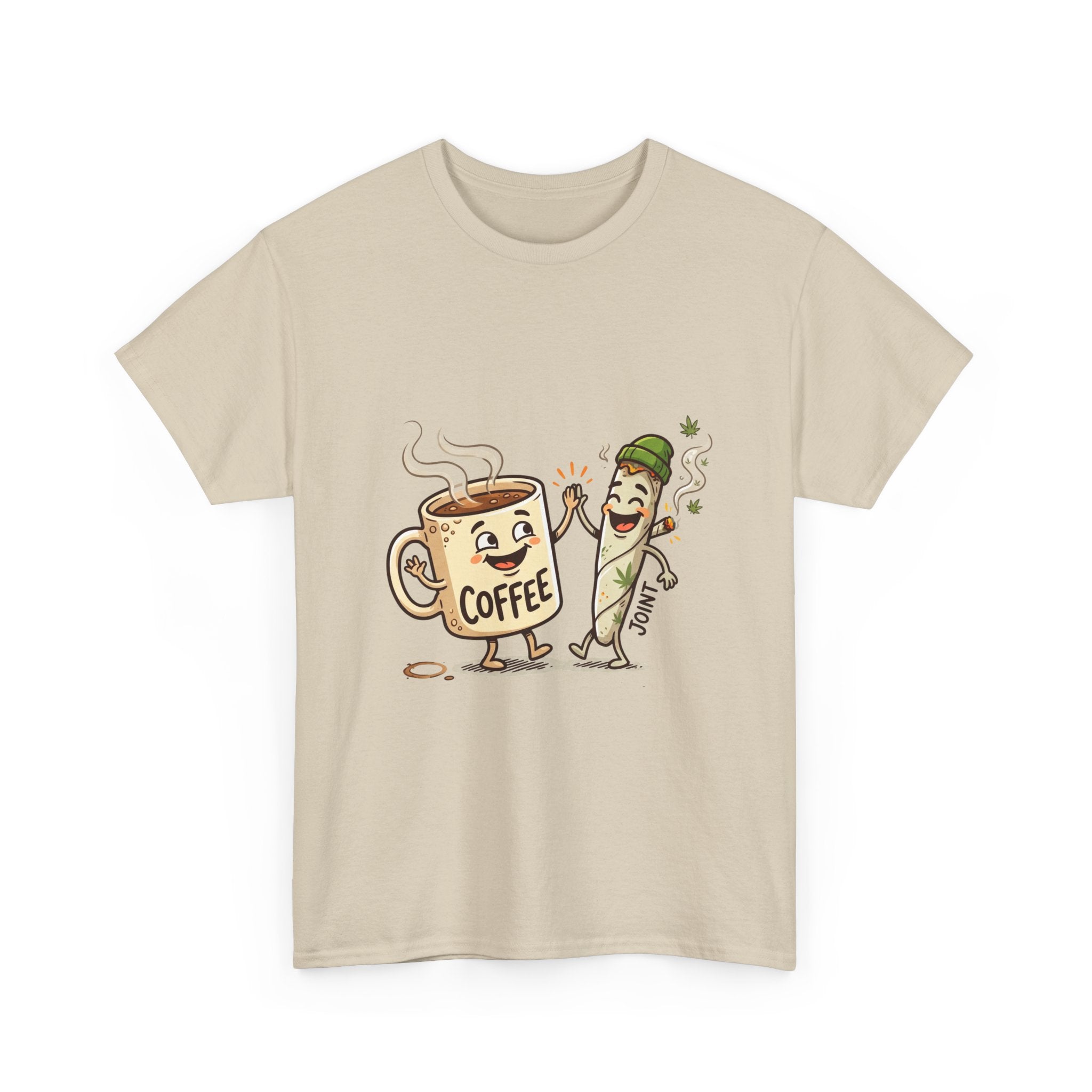 Coffee & a Joint Friends T-Shirt — Funny Breakfast Cartoon Tee