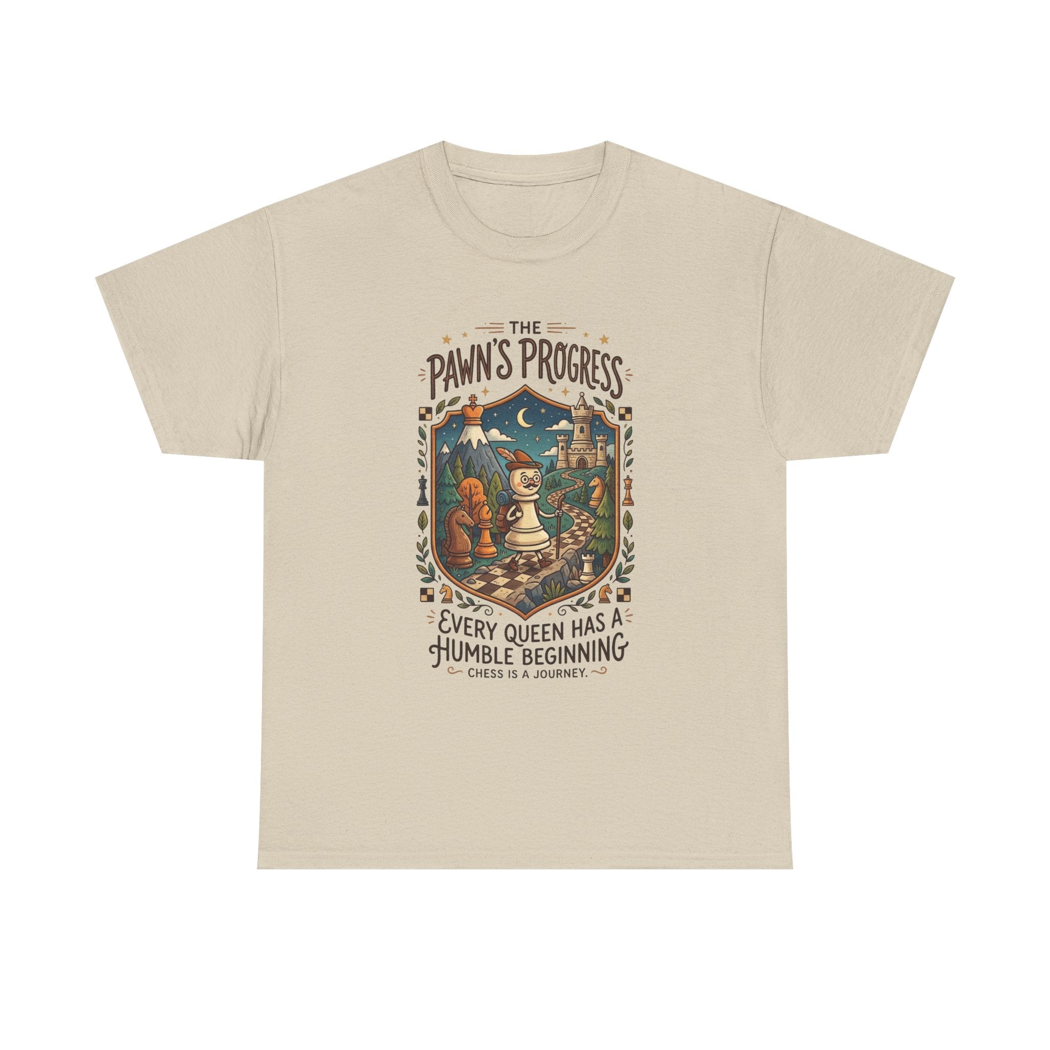 Chess 'The Pawn's Progress' T-Shirt — "Every Queen Has a Humble Beginning" Vintage Style Tee