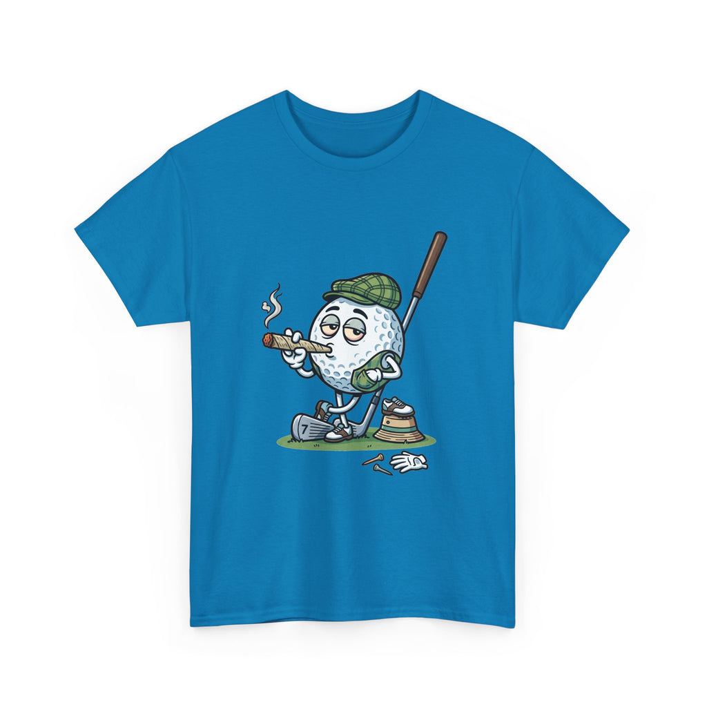 Golf Ball Cartoon T-Shirt — Weed Smoking Golfer Vintage Style Tee