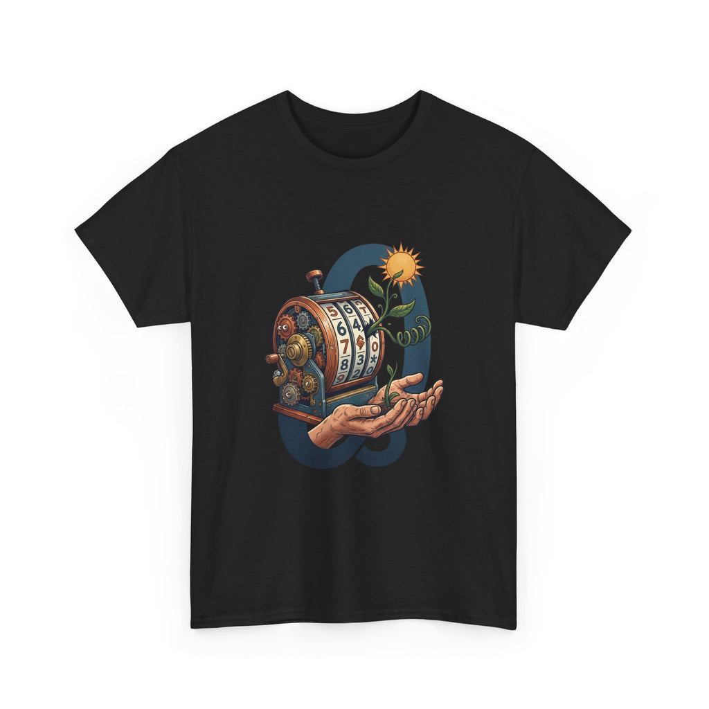 Vintage Slot Machine Tee — Retro Casino Art T-Shirt with Sunflower. idk